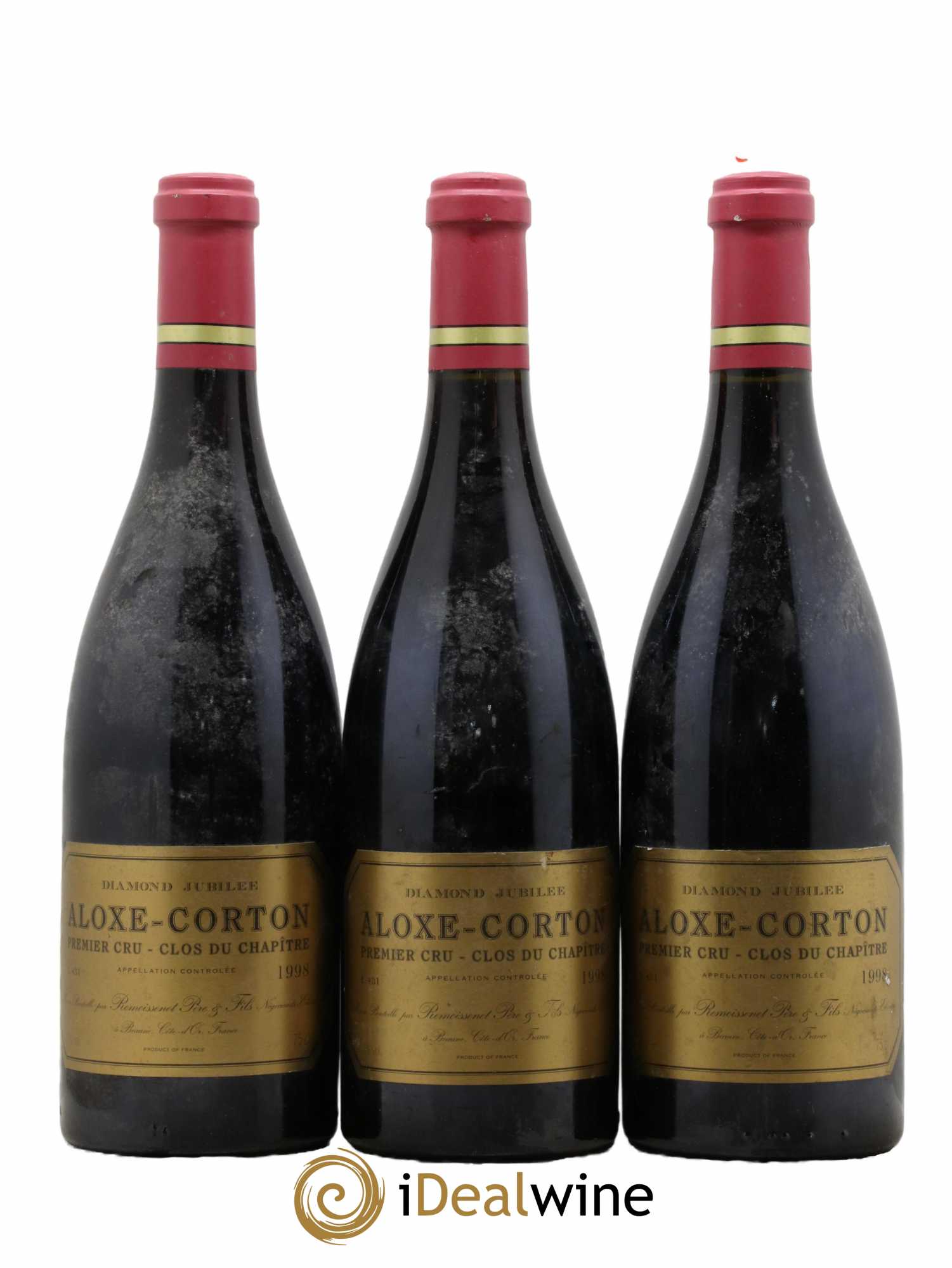 Aloxe-Corton 1er Cru Clos du Chapitre Diamond Jubilee Remoissenet 1998 - Lot de 3 bouteilles - 0