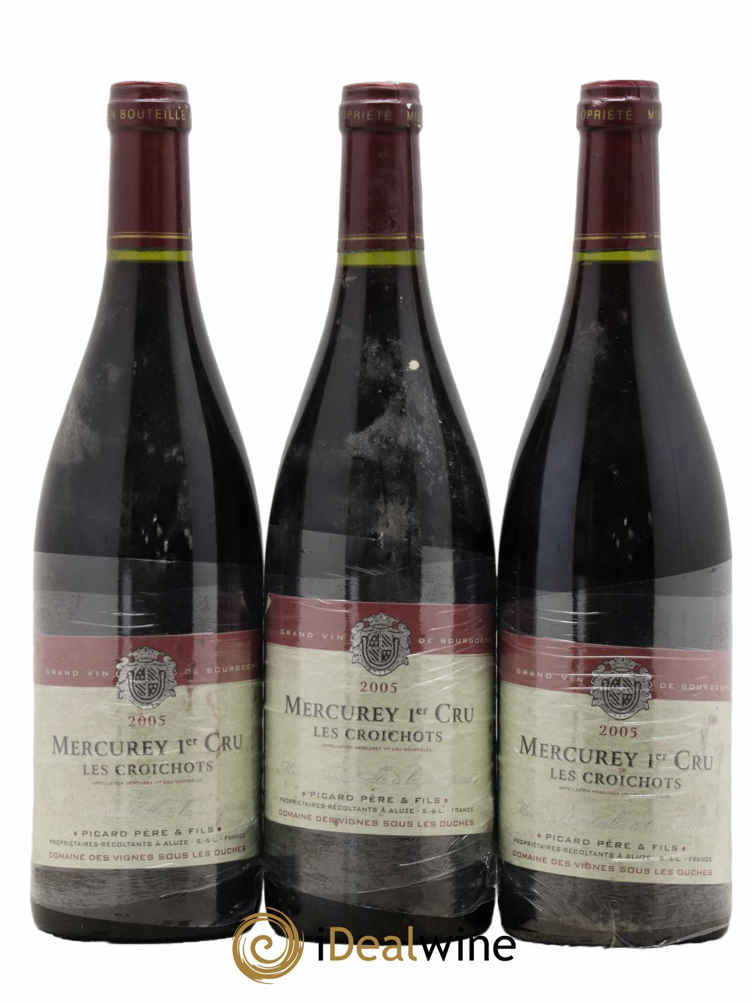 Mercurey 1er Cru Les Croichots Domaine Picard 2005 - Lot de 3 bouteilles - 0