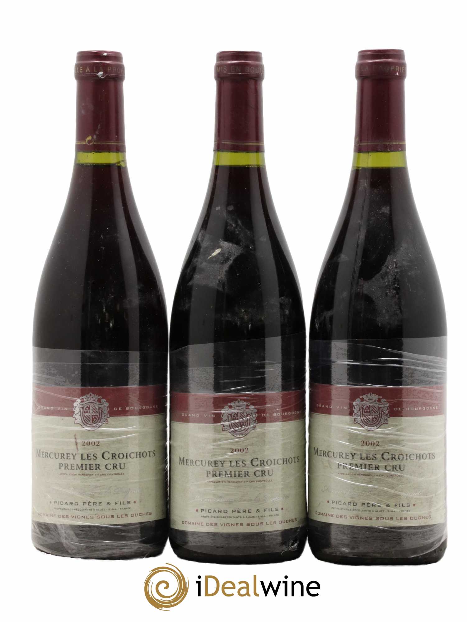 Mercurey 1er Cru Les Croichots Domaine Picard 2002 - Lot de 3 bouteilles - 0