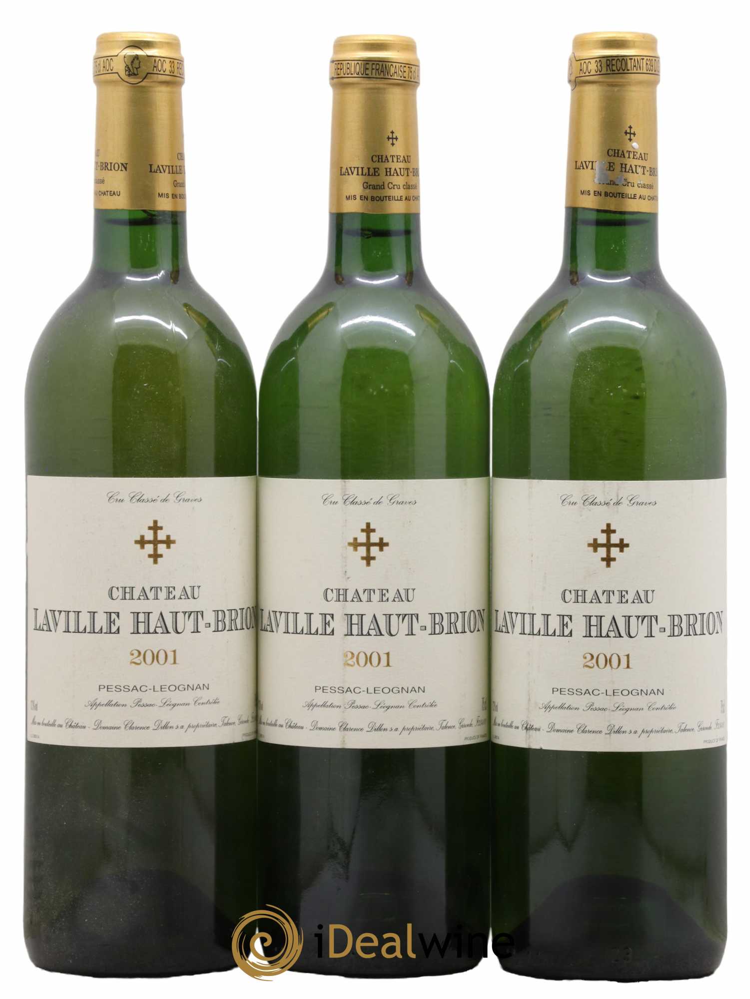 Château Laville Haut-Brion Cru Classé de Graves 2001 - Lot de 3 bouteilles - 0