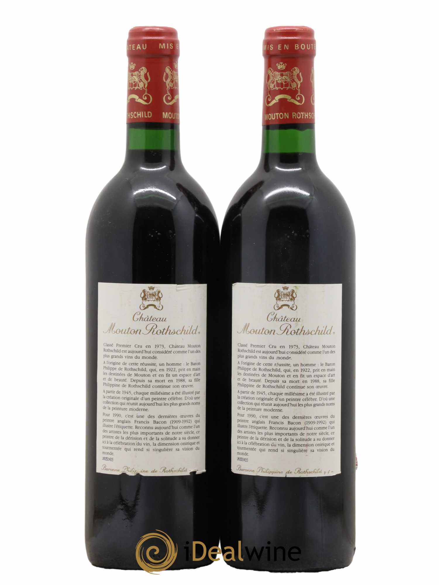 Château Mouton Rothschild 1er Grand Cru Classé 1990 - Lot de 2 bouteilles - 1