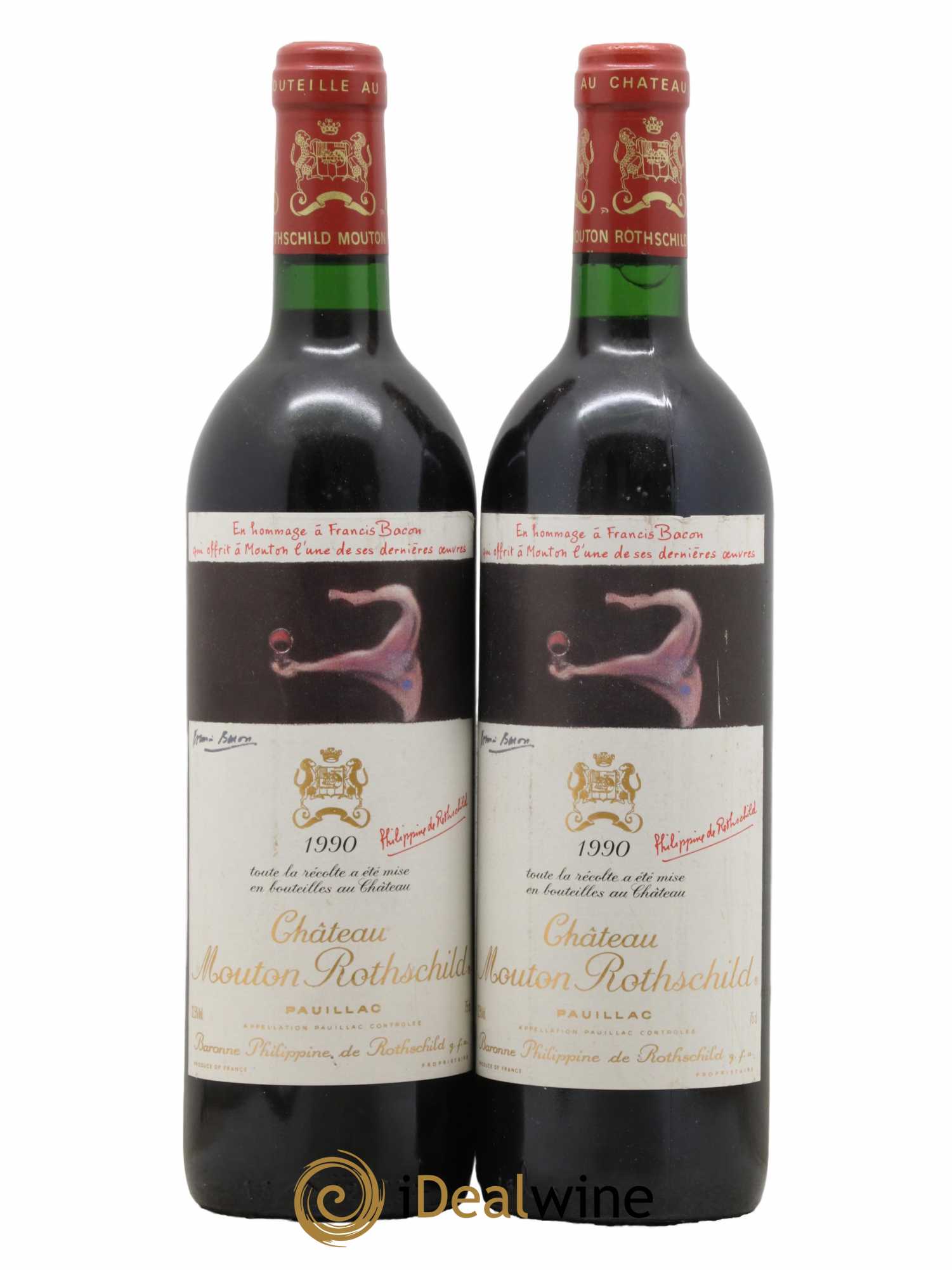 Château Mouton Rothschild 1er Grand Cru Classé 1990 - Lot de 2 bouteilles - 0