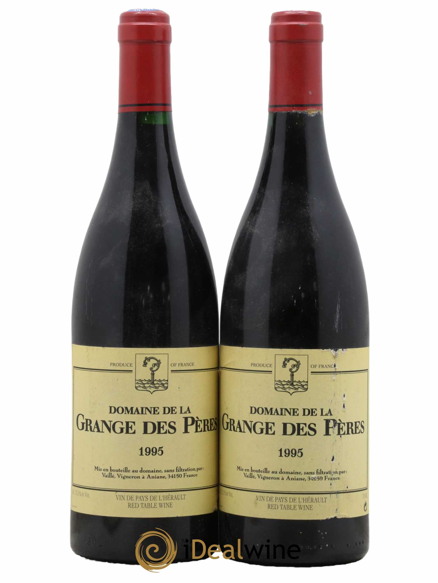 Pays d'Hérault Grange des Pères Laurent Vaillé 1995 - Lot de 2 bouteilles - 0