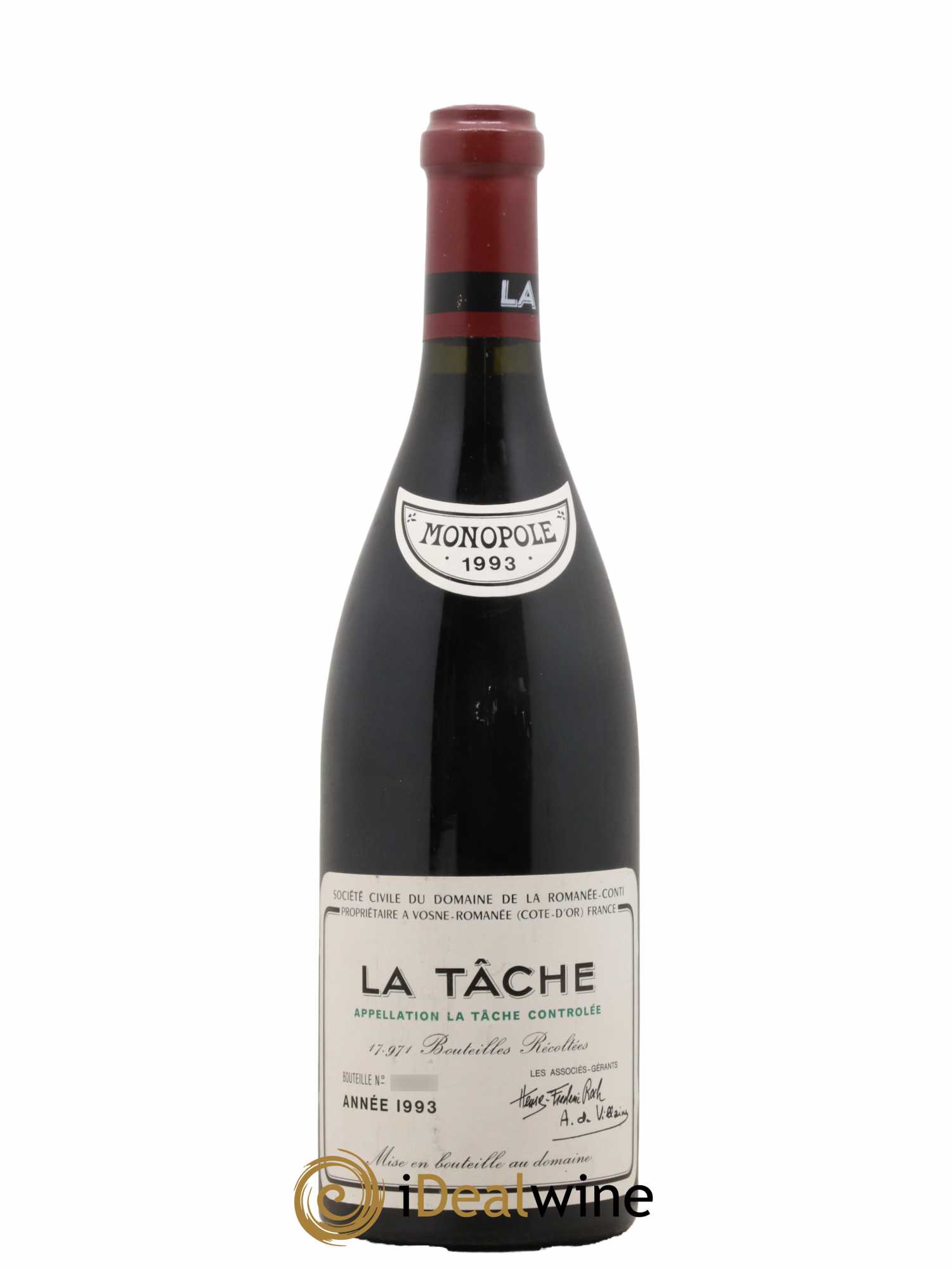 La Tâche Grand Cru Domaine de la Romanée-Conti 1993 - Lot de 1 bouteille - 0