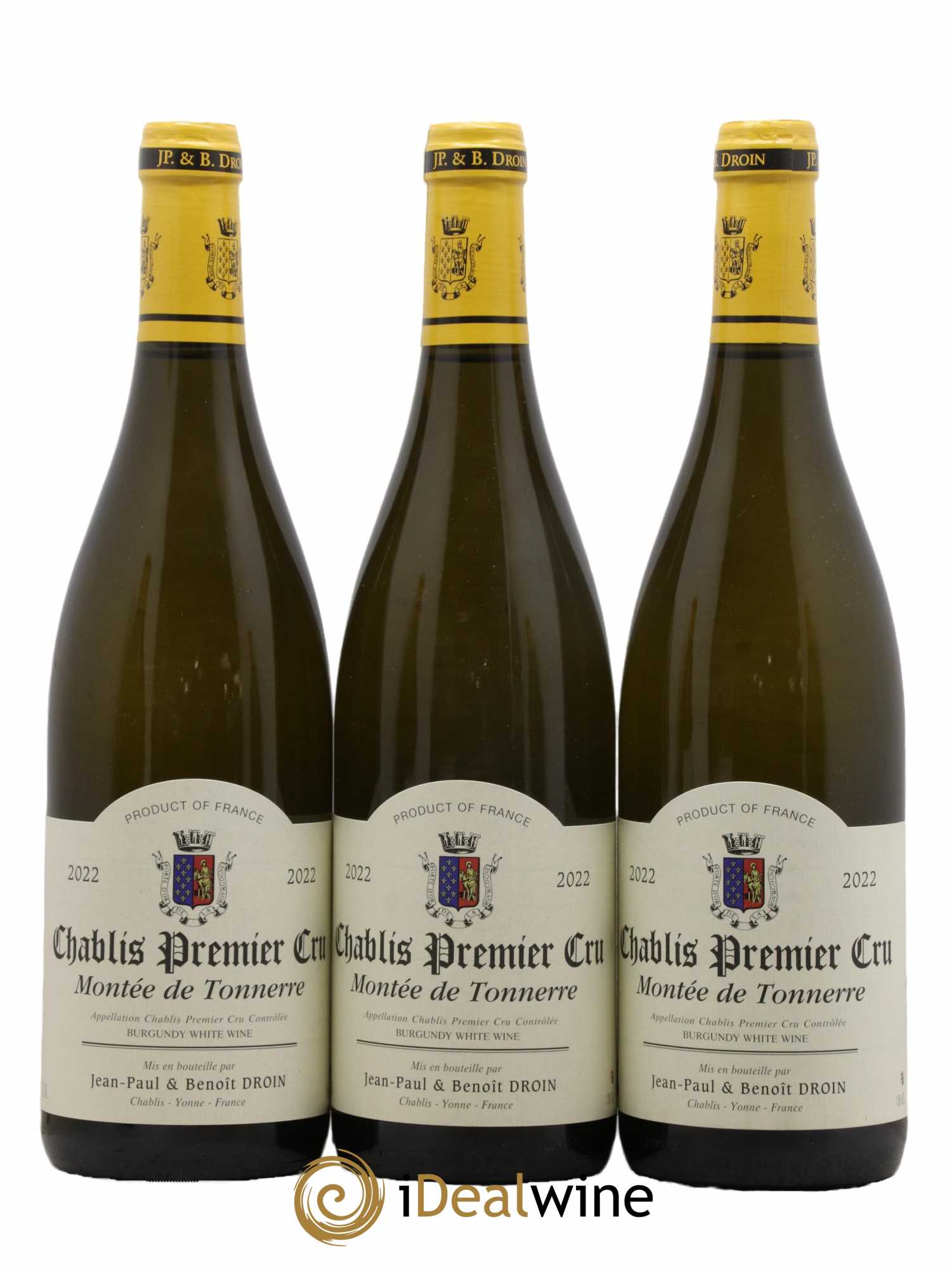 Chablis 1er Cru Montée de Tonnerre Jean-Paul & Benoît Droin (Domaine) 2022 - Lot de 3 bouteilles - 0