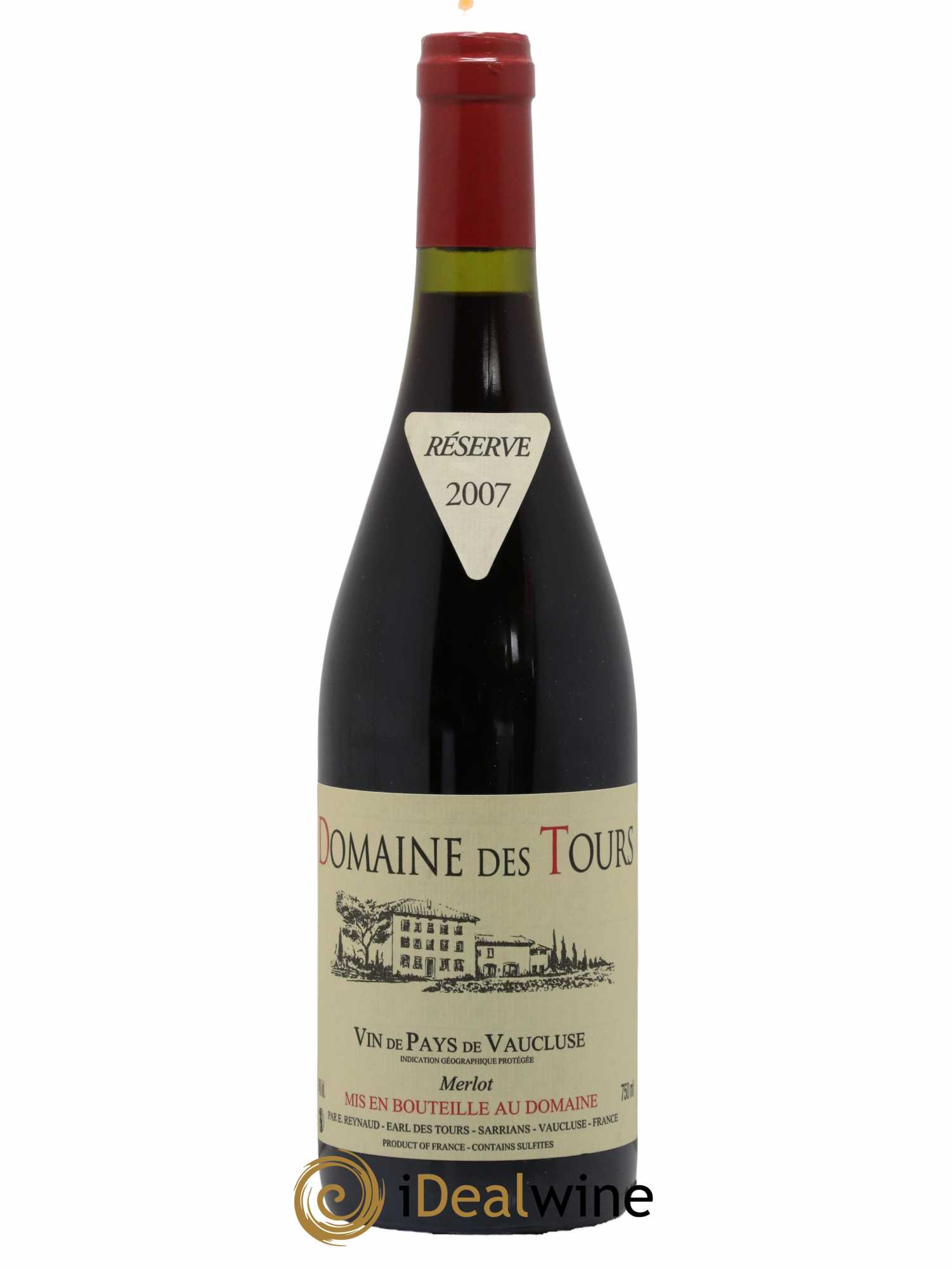 Vaucluse Domaine des Tours Merlot Emmanuel Reynaud 2007 - Lot de 1 bouteille - 0