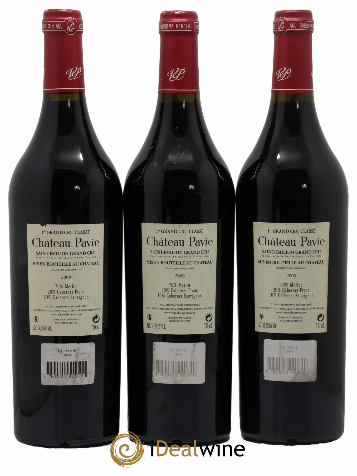 Château Pavie 1er Grand Cru Classé A 2009 - Lot de 3 bouteilles - 1