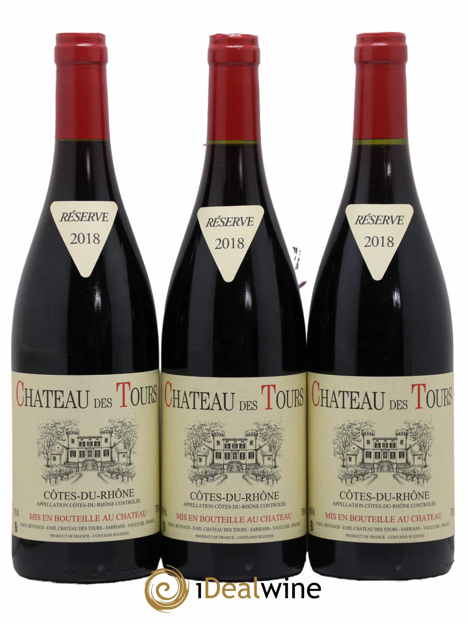 Côtes-du-Rhône Château des Tours Emmanuel Reynaud 2018 - Lot de 3 bouteilles - 0