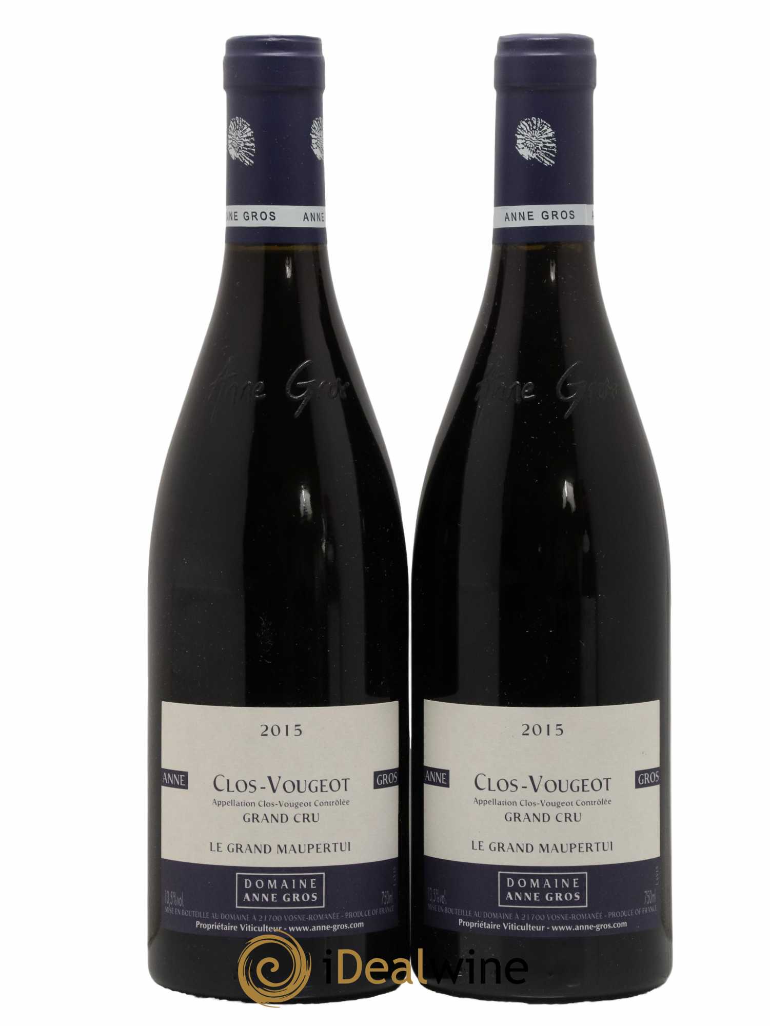 Clos de Vougeot Grand Cru Le Grand Maupertui Anne Gros 2015 - Lot de 2 bouteilles - 0
