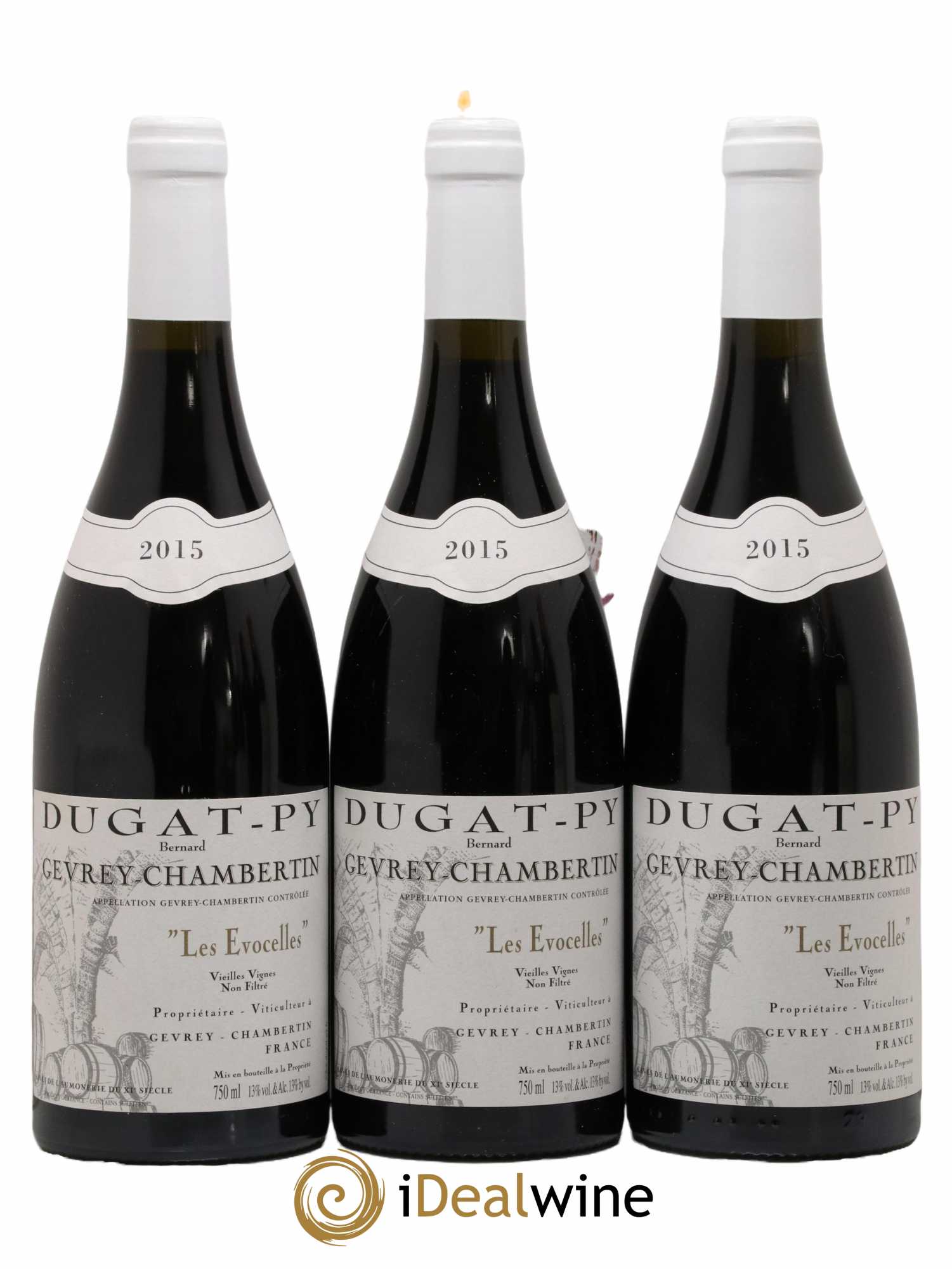 Gevrey-Chambertin Les Evocelles Vieilles Vignes Dugat-Py 2015 - Lot de 3 bouteilles - 0