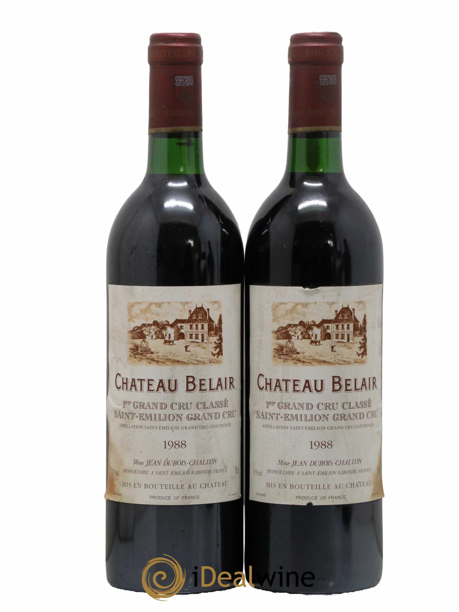 Château Belair (Belair-Monange) 1er Grand Cru Classé B 1988 - Lot de 2 bouteilles - 0