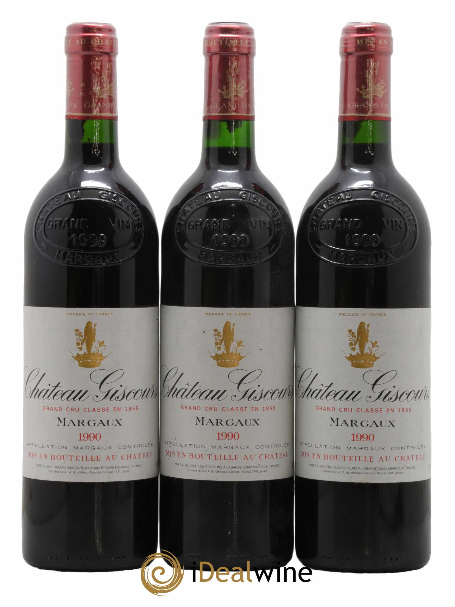Château Giscours 3ème Grand Cru Classé 1990 - Lot de 3 bouteilles - 0