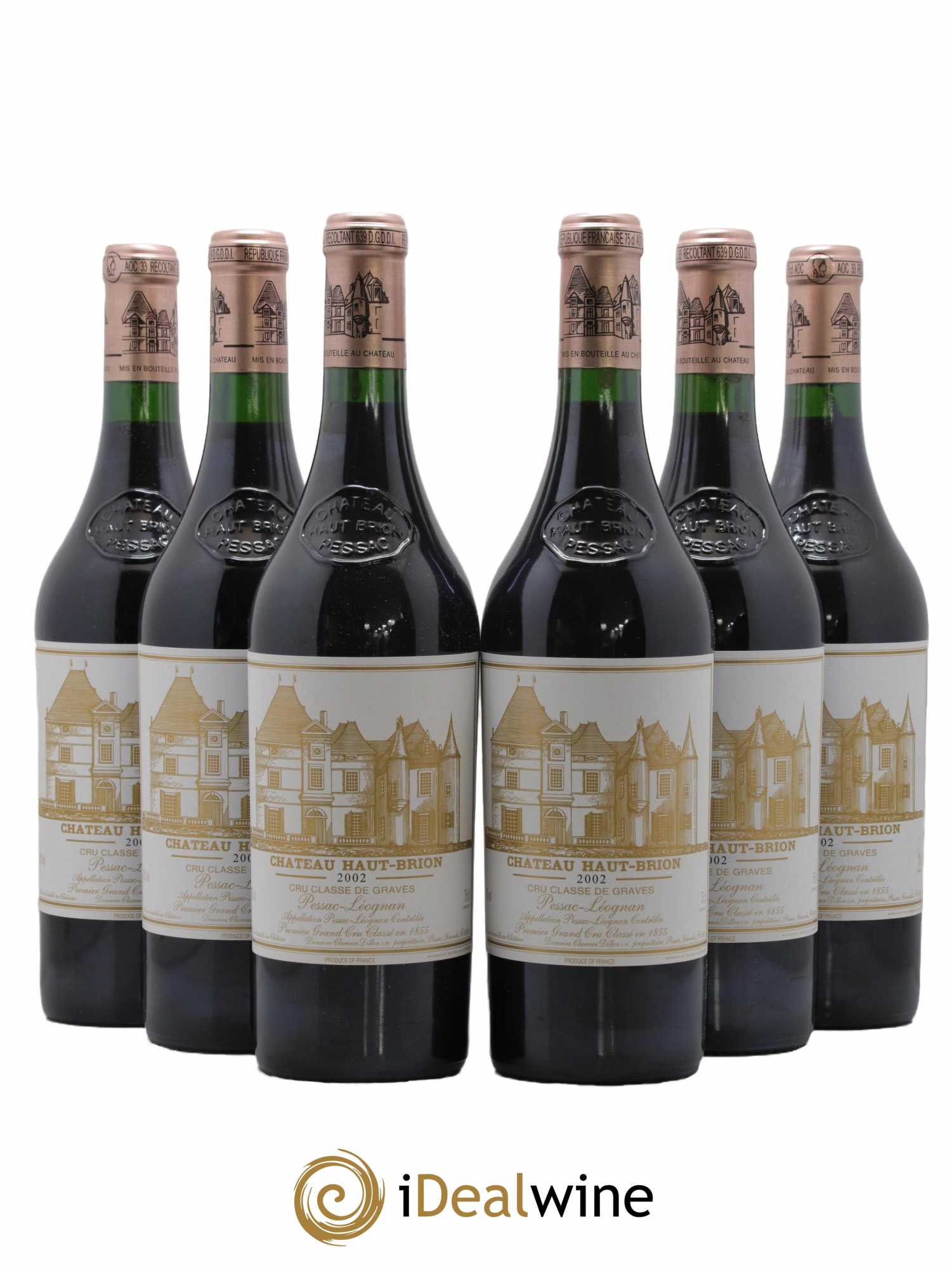 Château Haut Brion 1er Grand Cru Classé 2002 - Lot de 6 bouteilles - 0