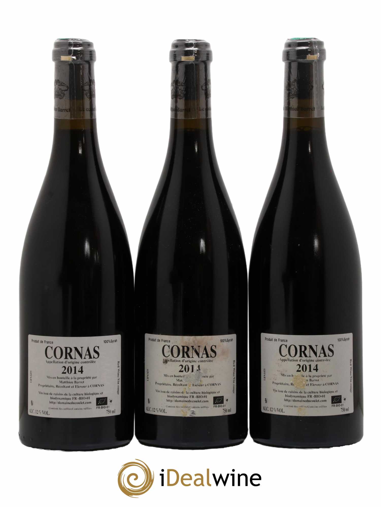 Cornas Billes Noires Coulet (Domaine du) - Matthieu Barret 2014 - Lot de 3 bouteilles - 1
