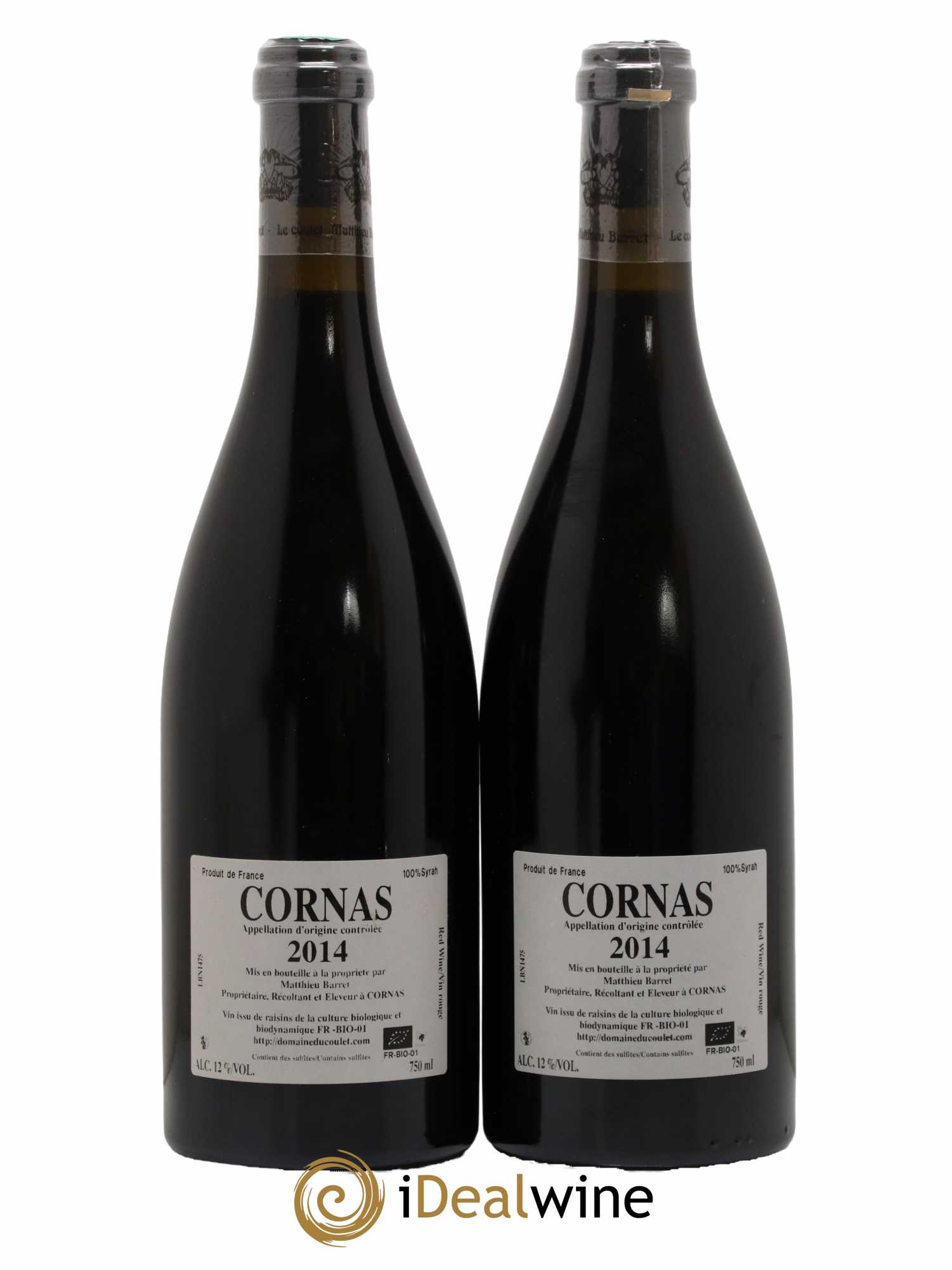 Cornas Billes Noires Coulet (Domaine du) - Matthieu Barret 2014 - Lot of 2 bottles - 1
