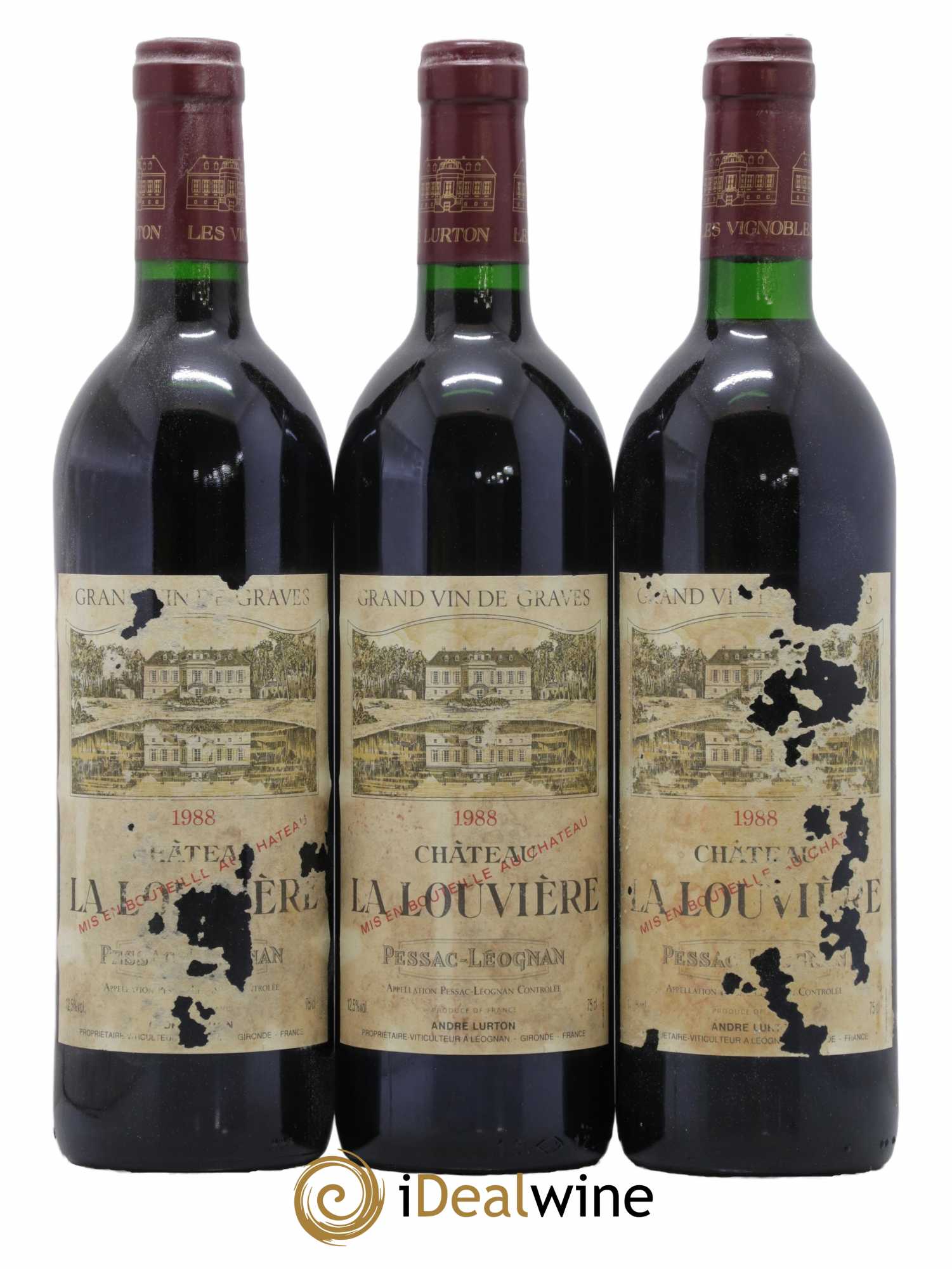 Château la Louvière 1988 - Lot de 12 bouteilles - 1