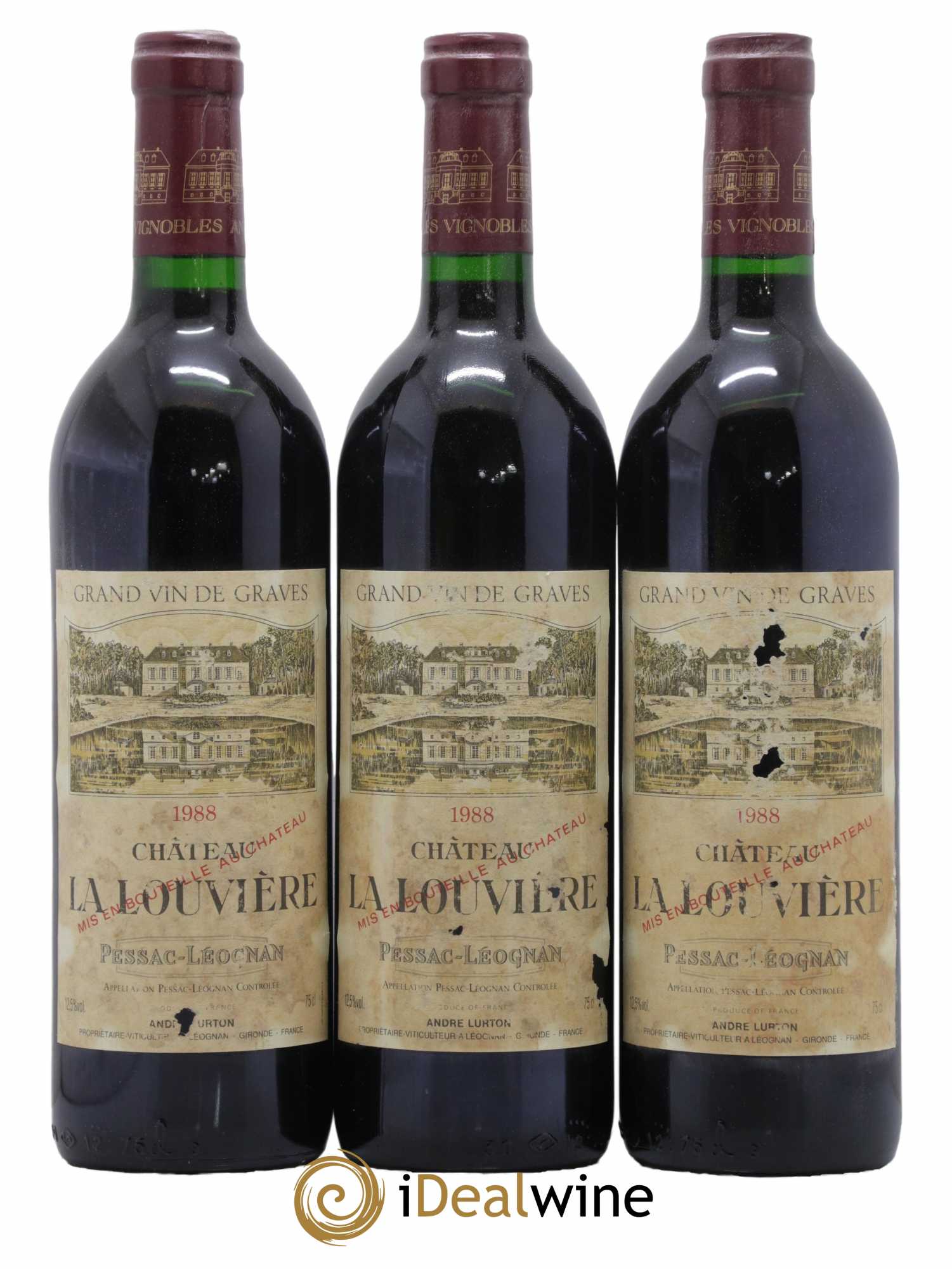 Château la Louvière 1988 - Lot de 12 bouteilles - 2