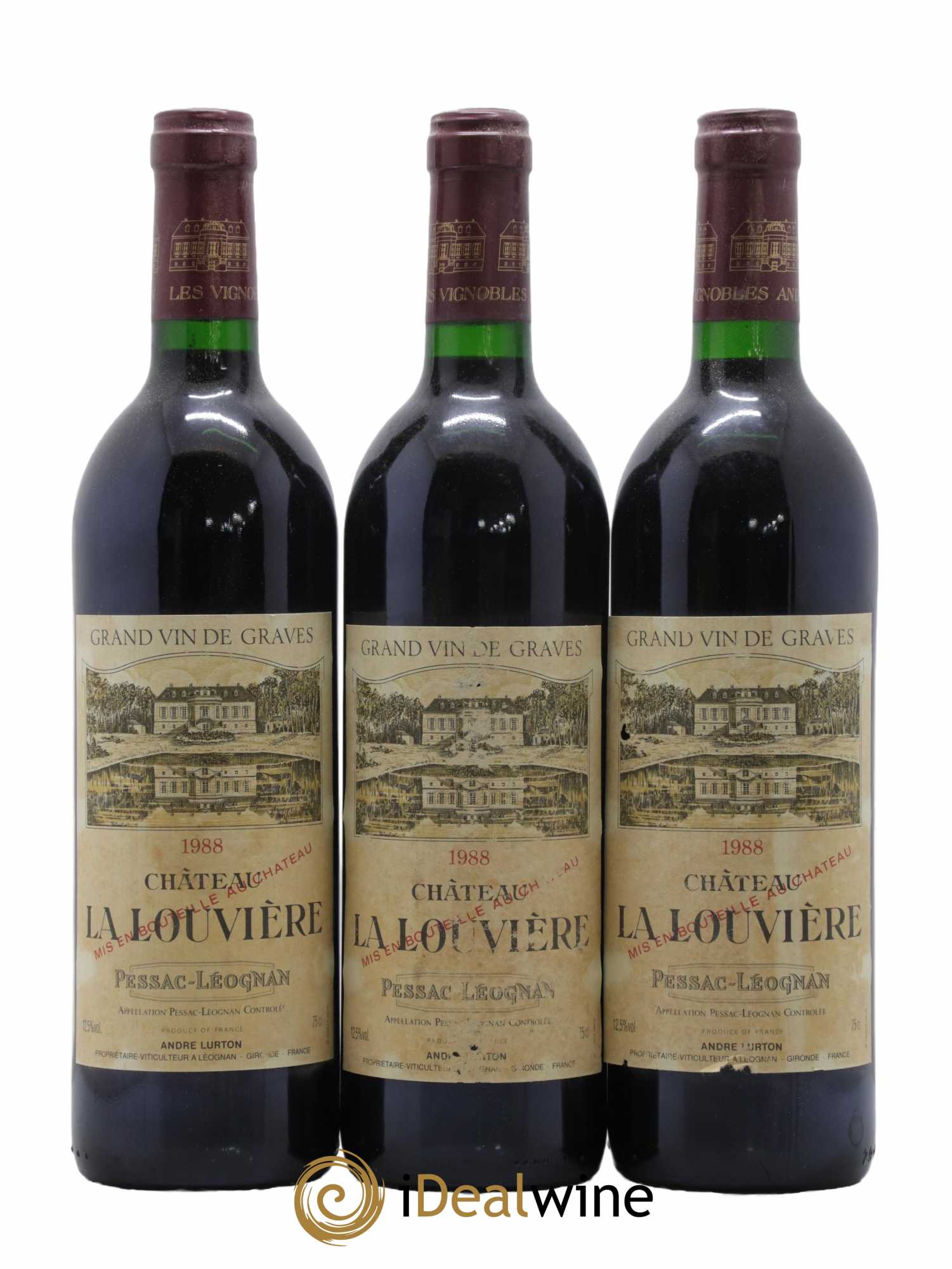 Château la Louvière 1988 - Lot de 12 bouteilles - 1
