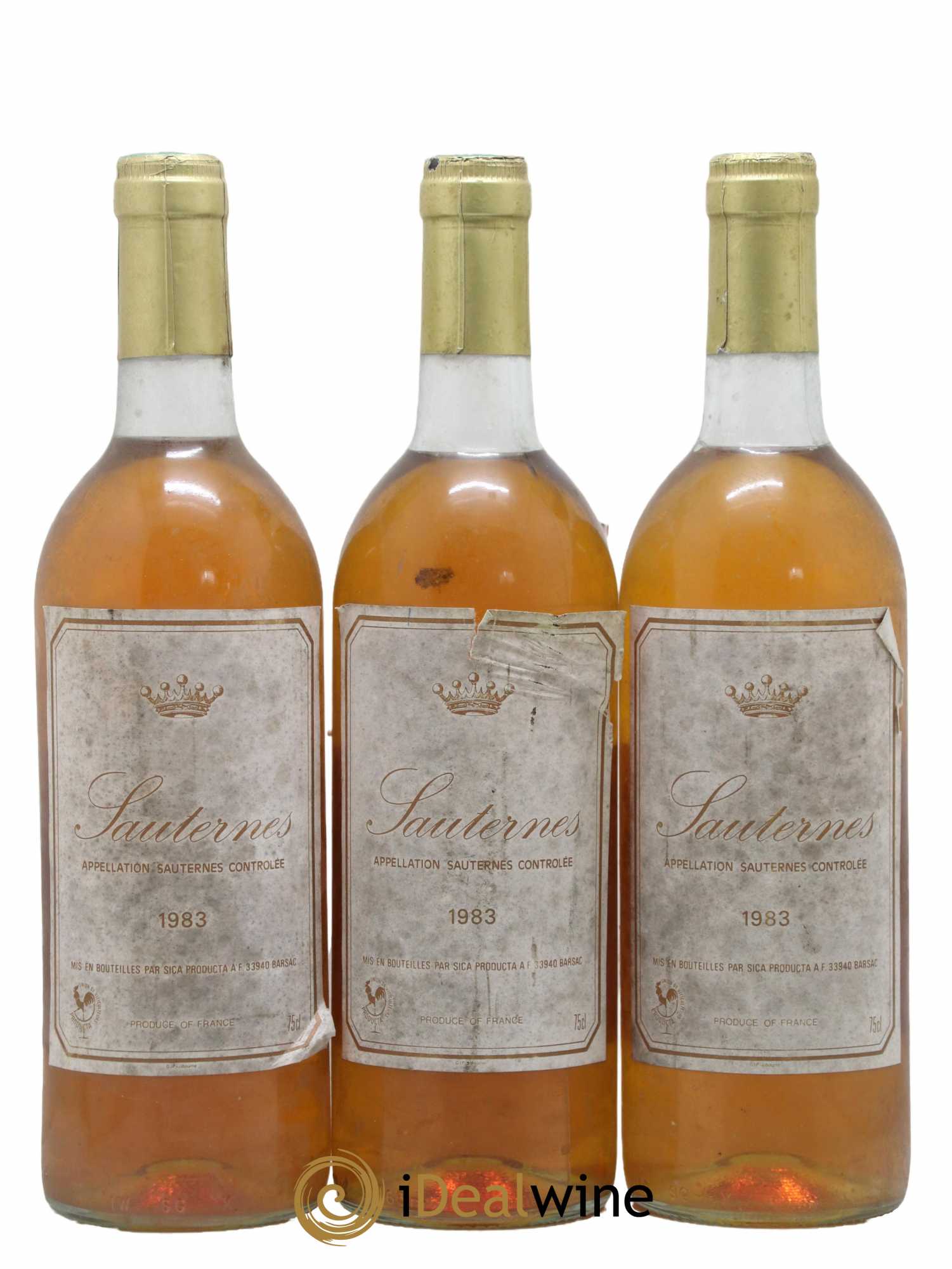 Sauternes Unions De Viticulteurs Sica Producta 1983 - Lotto di 3 bottiglie - 0