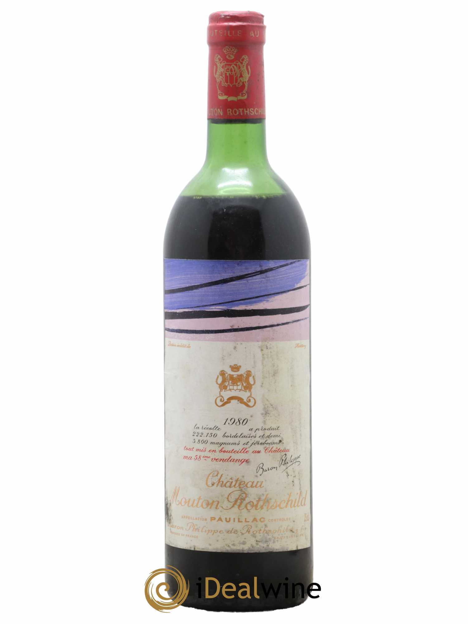 Château Mouton Rothschild 1er Grand Cru Classé 1980 - Lot de 1 bouteille - 0