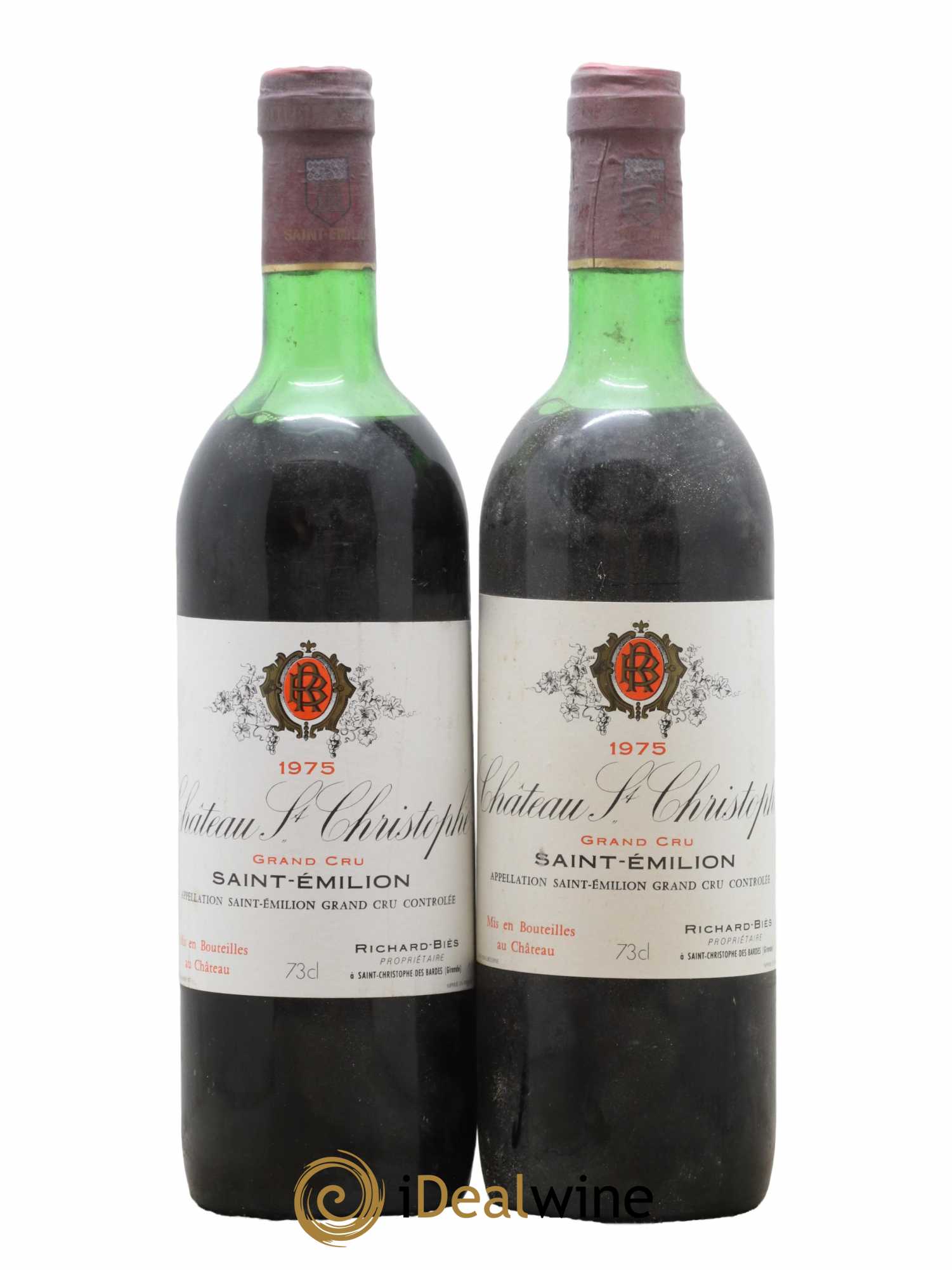 Saint-Émilion Château Saint Christophe 1975 - Lot de 2 bouteilles - 0