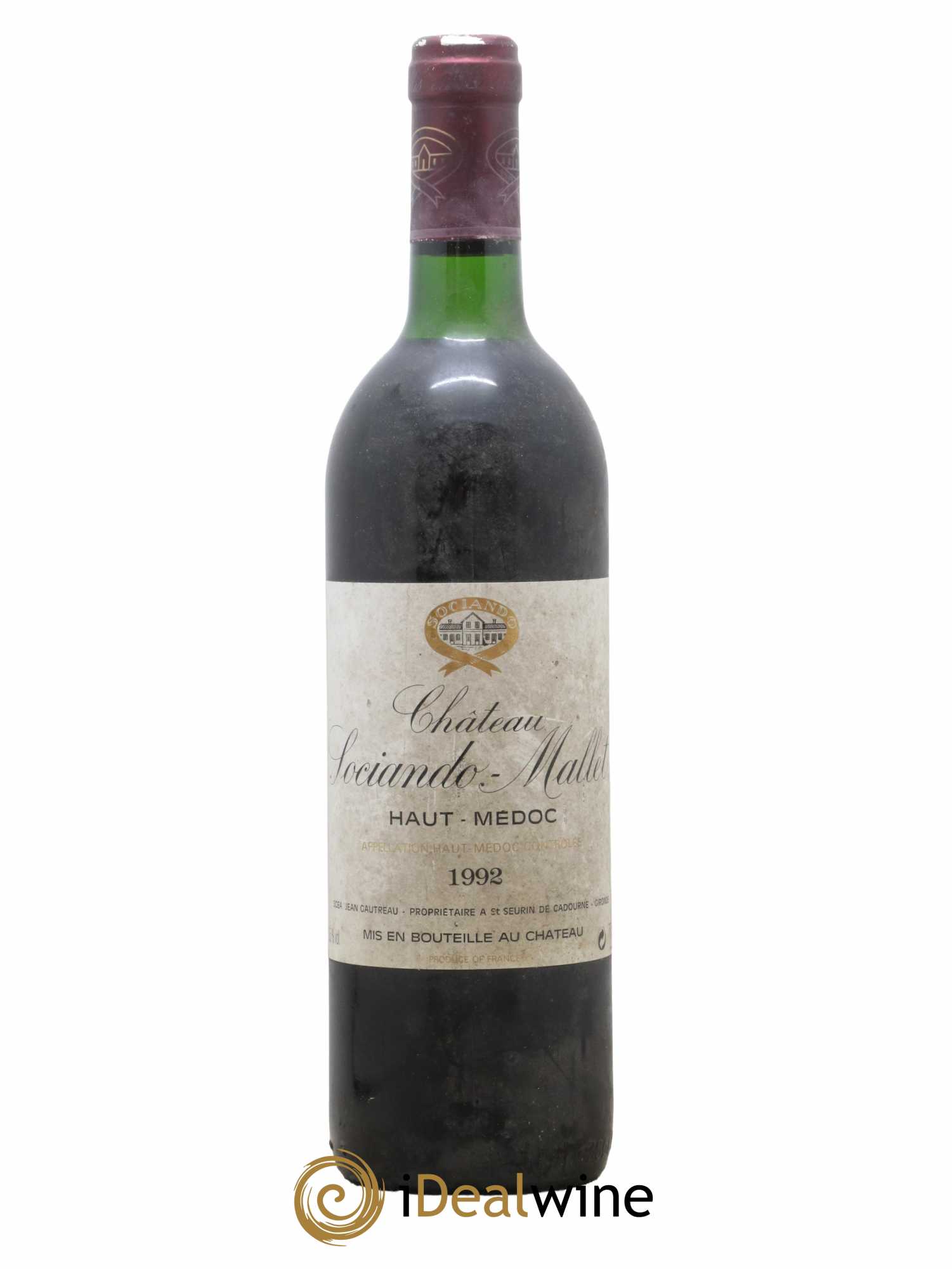 Château Sociando Mallet 1992 - Lot de 1 bouteille - 0