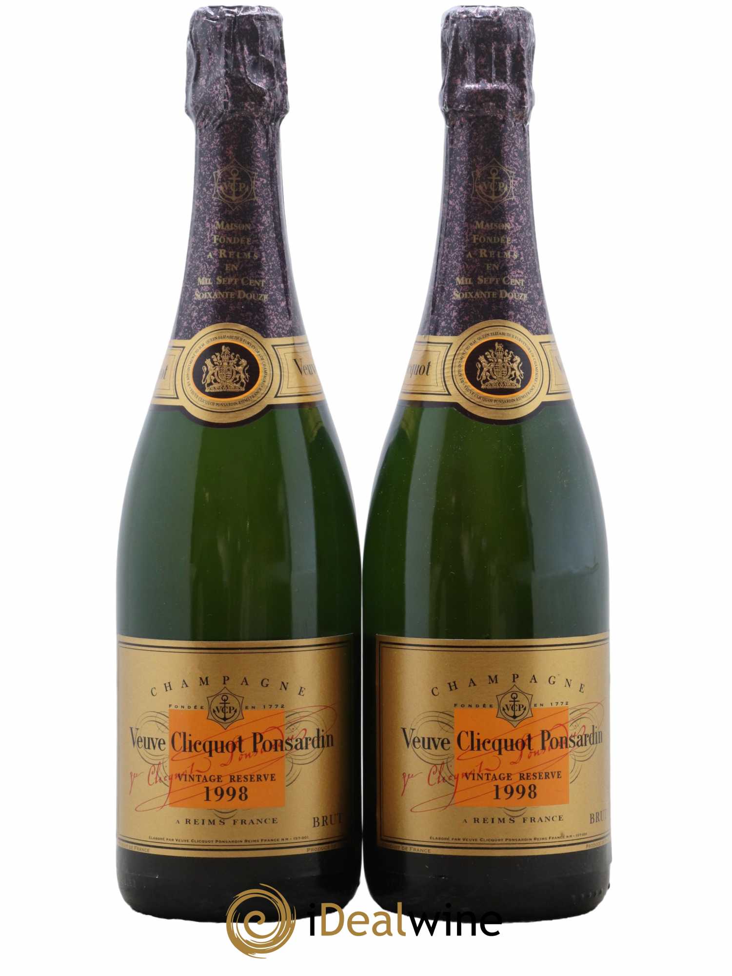 Vintage Veuve Clicquot 1998 - Lot de 2 bouteilles - 0