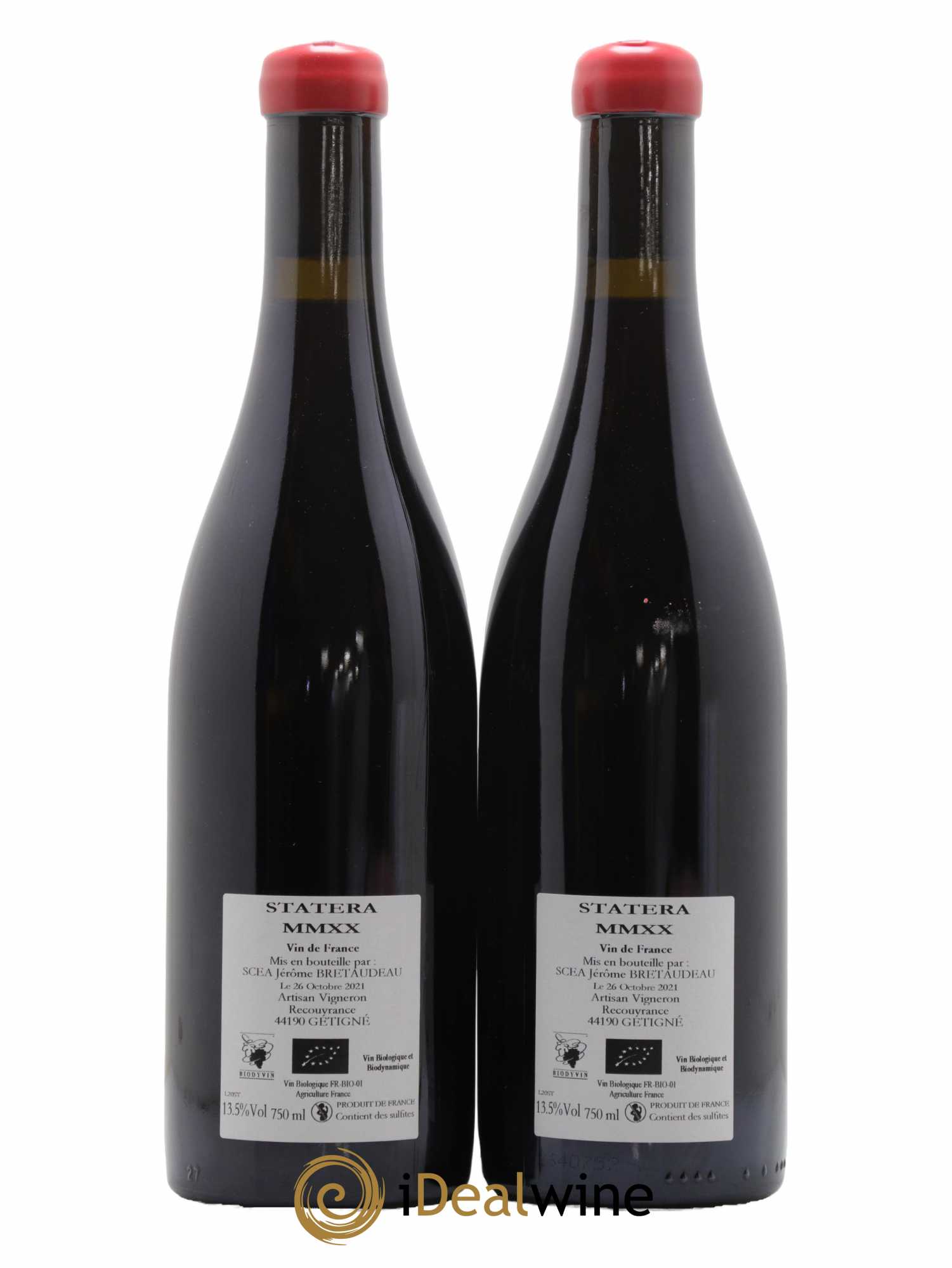 Vin de France Statera Jérôme Bretaudeau - Domaine de Bellevue 2020 - Lot de 2 bouteilles - 1