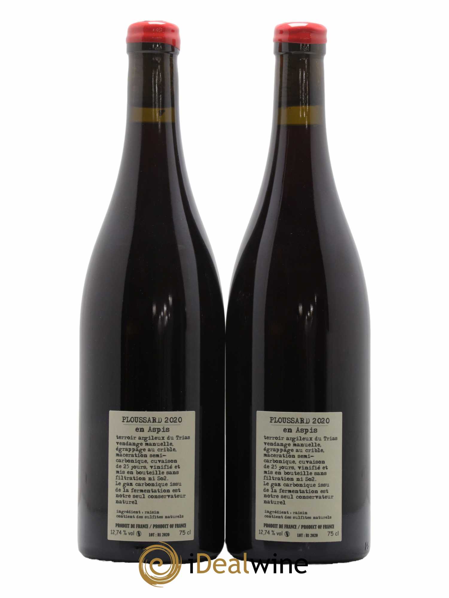 Arbois-Pupillin Ploussard En Aspis Adeline Houillon & Renaud Bruyère 2020 - Lot de 2 bouteilles - 1