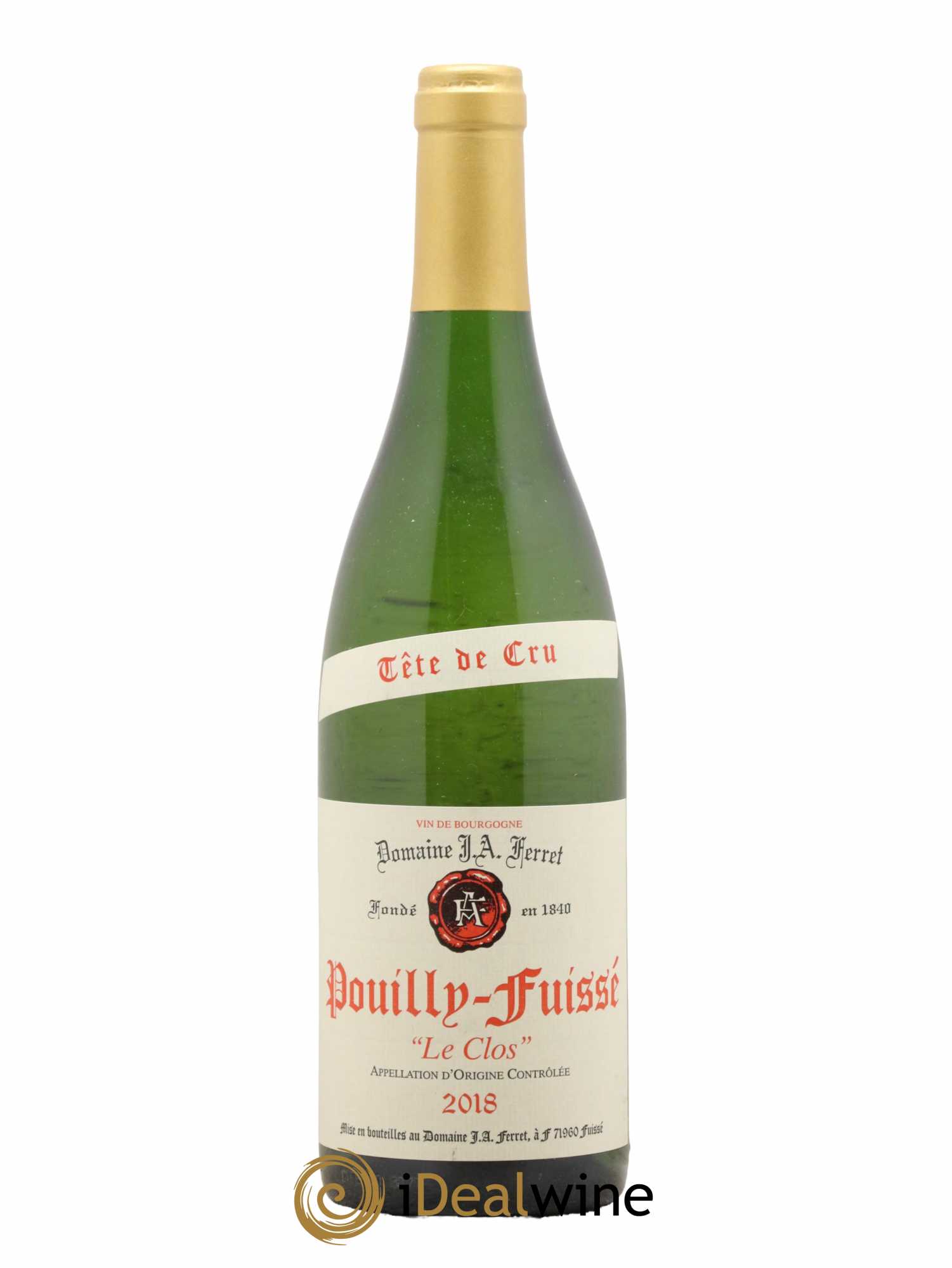 Pouilly-Fuissé Tête de Cru Le Clos J.A. Ferret (Domaine) 2018 - Lot de 1 bouteille - 0