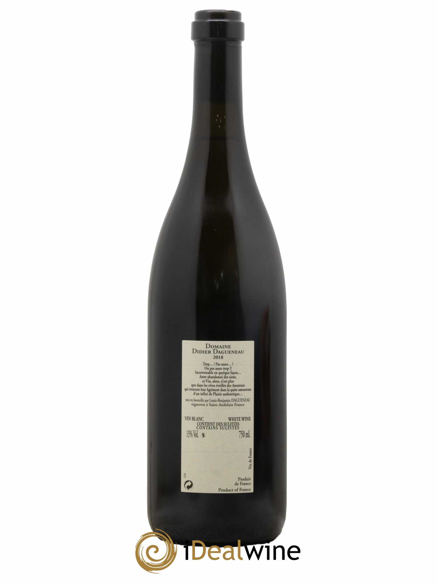 Vin de France Blanc Etc Dagueneau (Domaine Didier - Louis-Benjamin) 2018 - Lot de 1 bouteille - 1