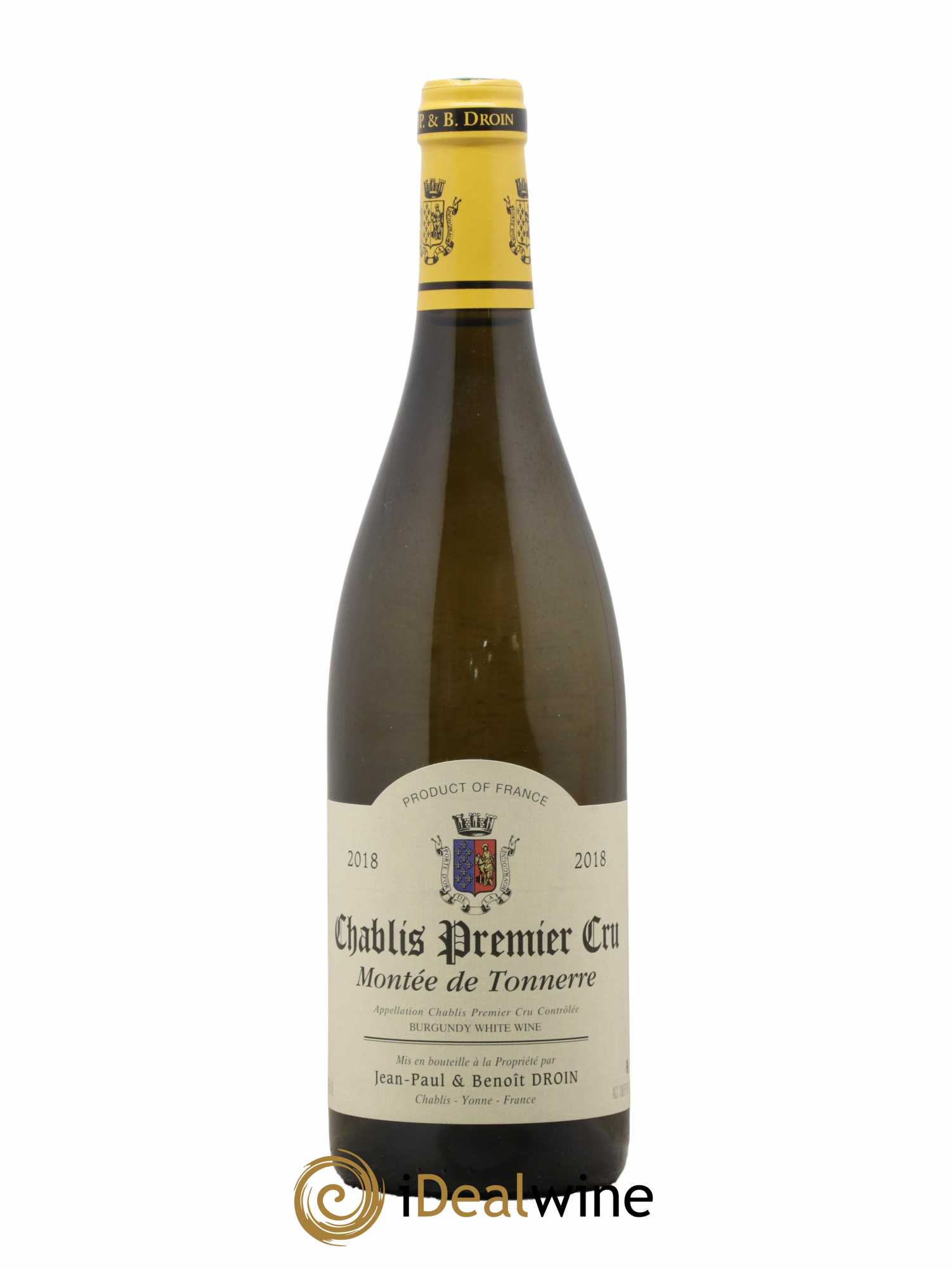 Chablis 1er Cru Montée de Tonnerre Jean-Paul & Benoît Droin (Domaine) 2018 - Lot de 1 bouteille - 0