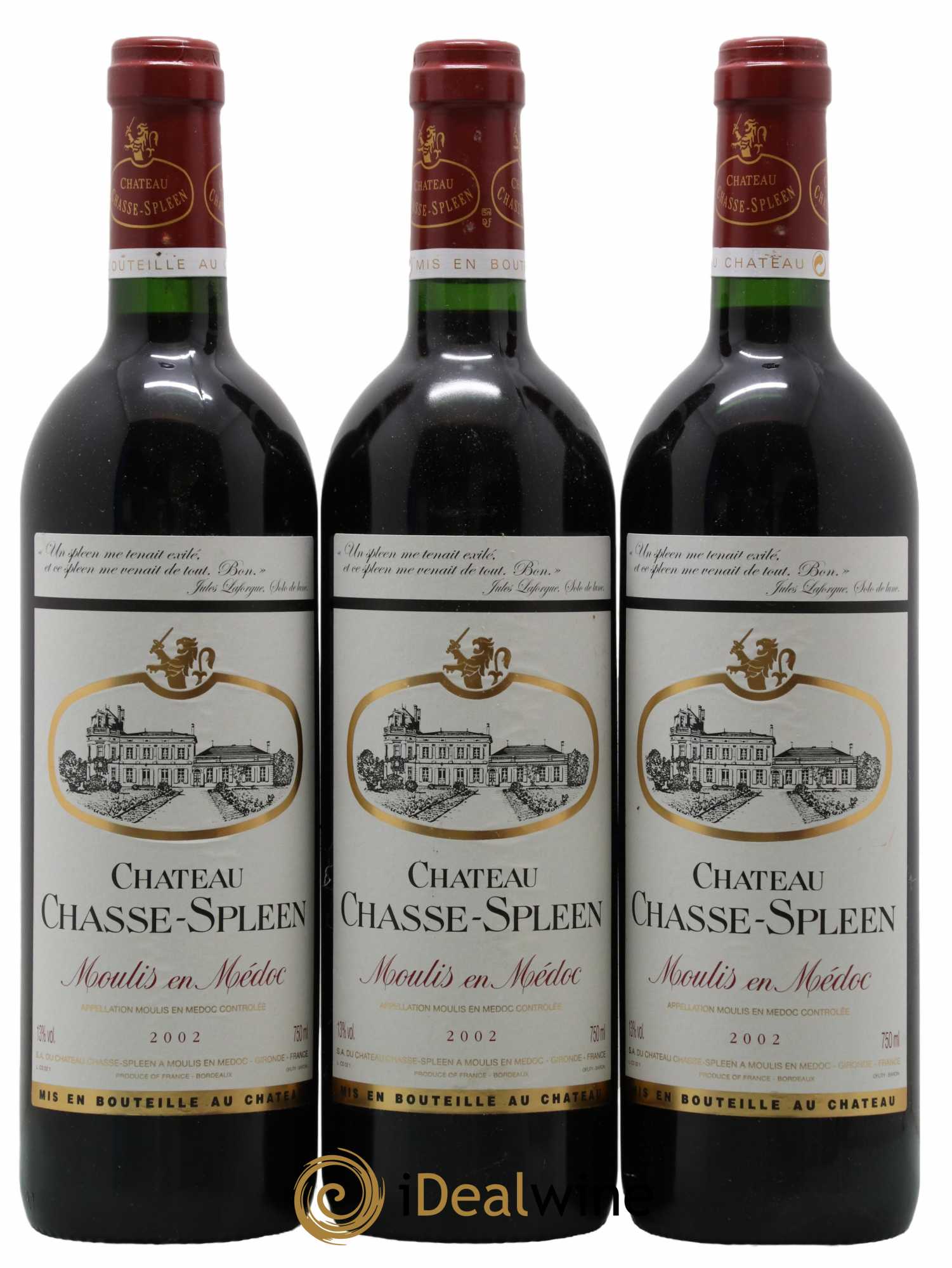 Château Chasse Spleen 2002 - Lot de 3 bouteilles - 0