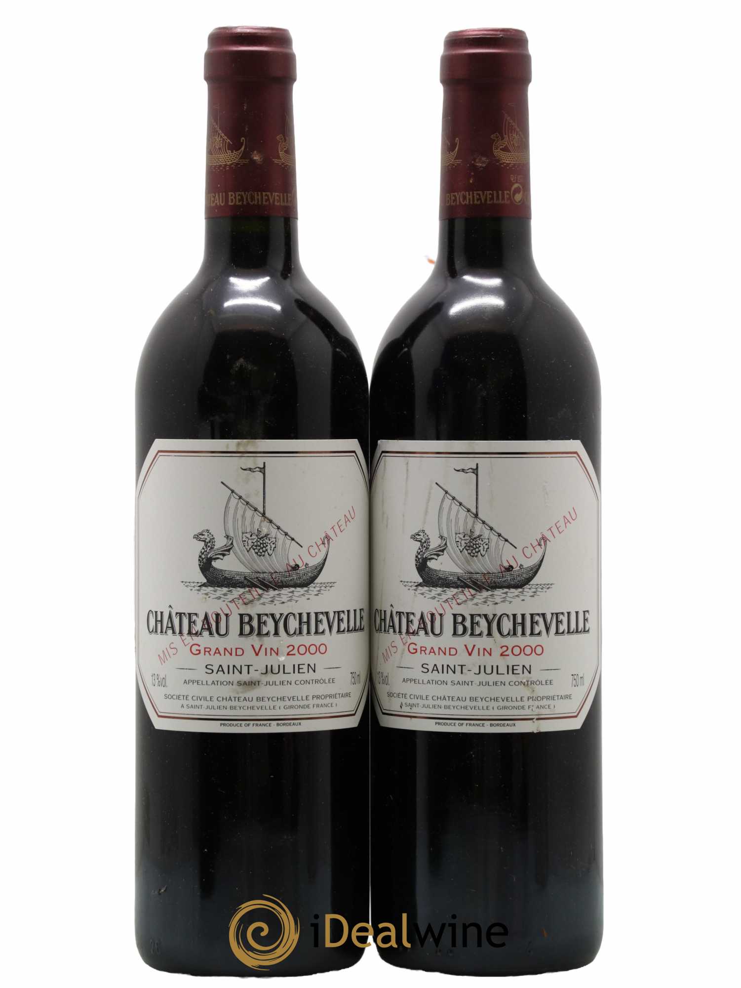 Château Beychevelle 4ème Grand Cru Classé 2000 - Lot de 2 bouteilles - 0