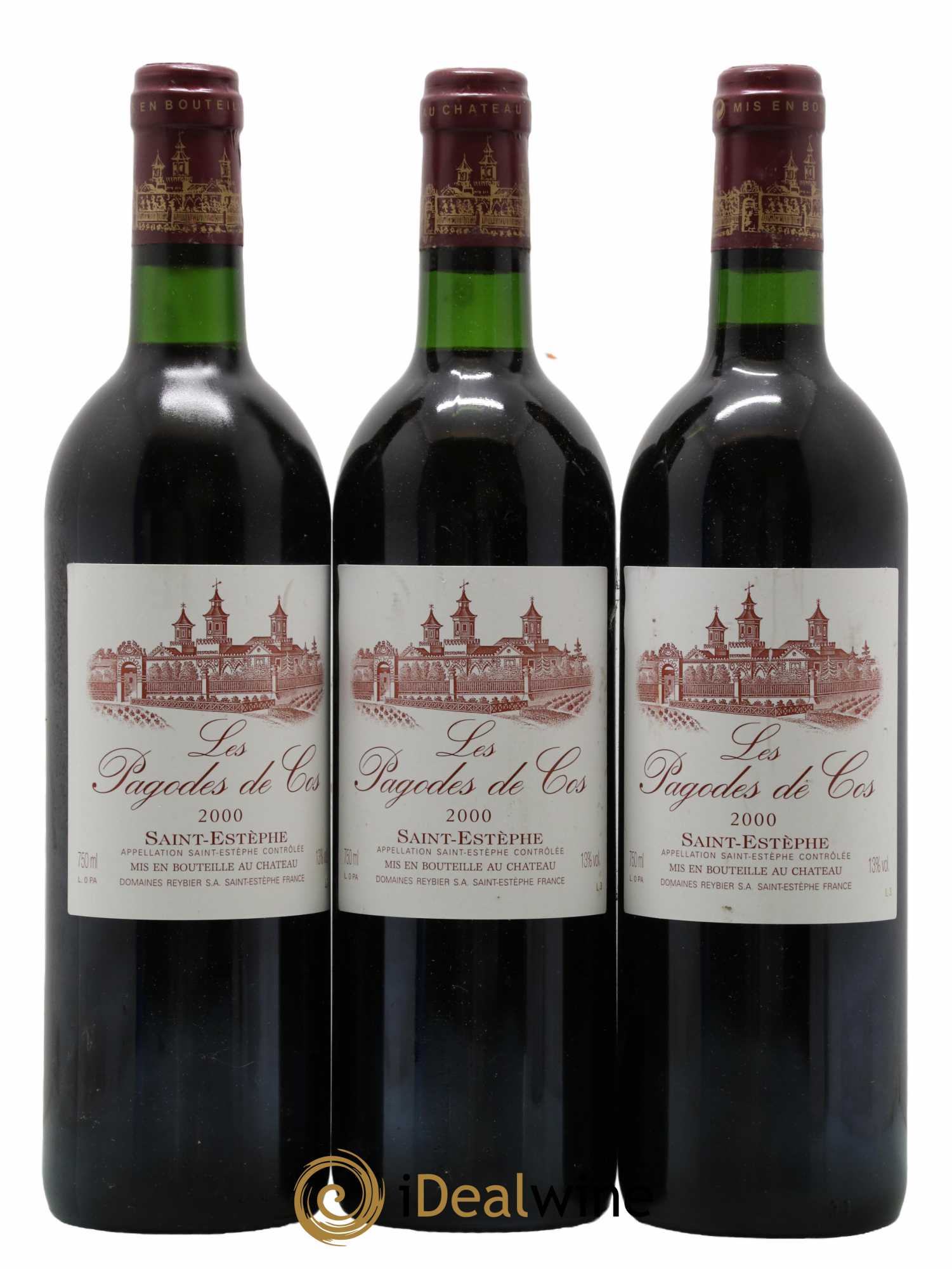 Les Pagodes de Cos Second Vin 2000 - Lot of 3 bottles - 0