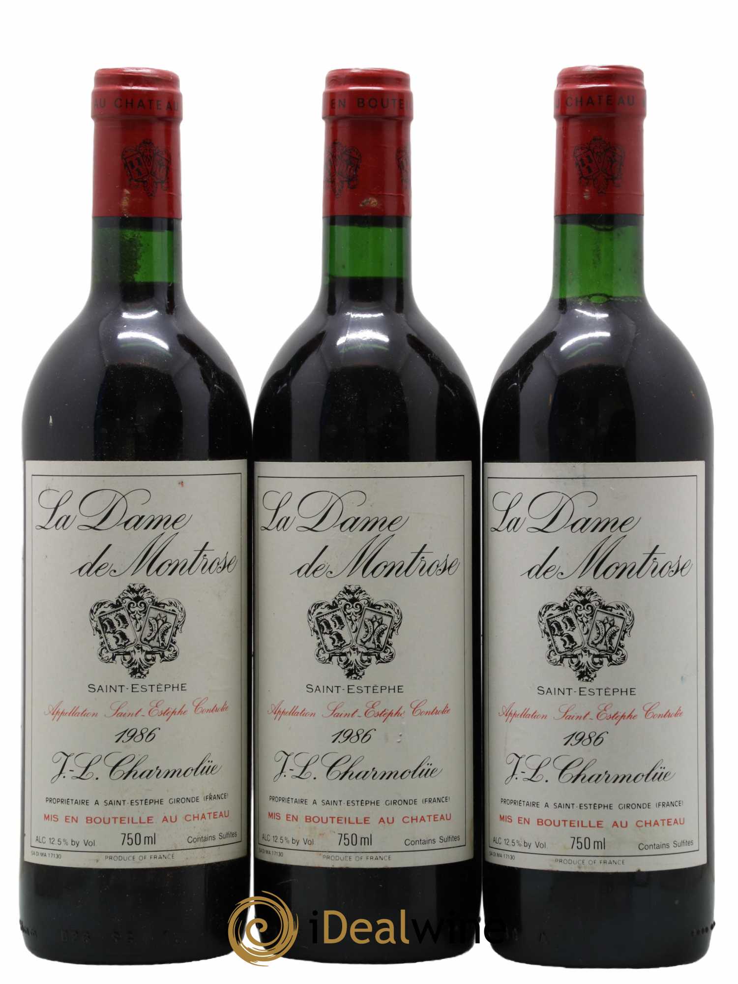 La Dame de Montrose Second Vin 1986 - Lot de 3 bouteilles - 0