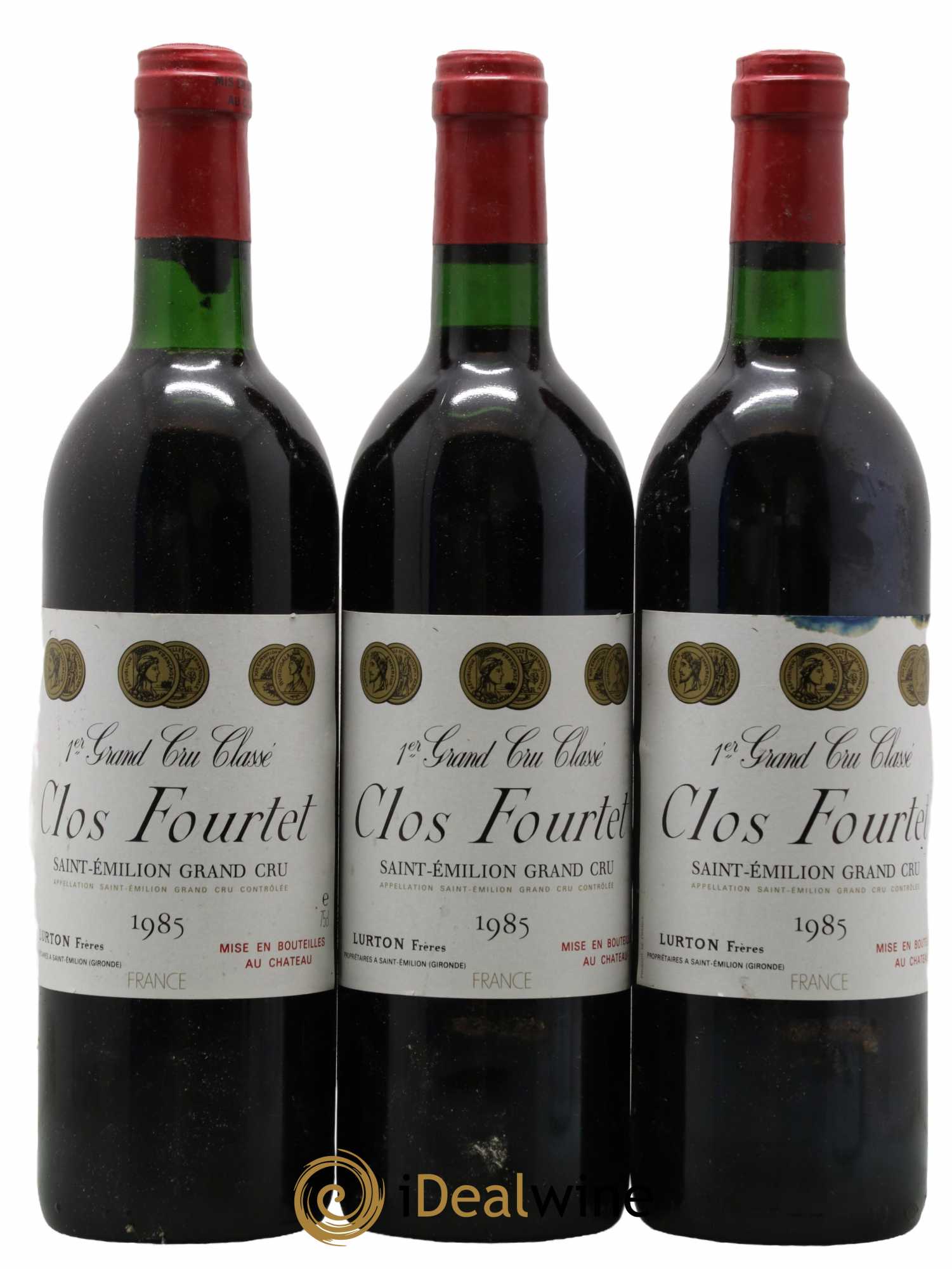 Clos Fourtet 1er Grand Cru Classé B 1985 - Lot de 3 bouteilles - 0