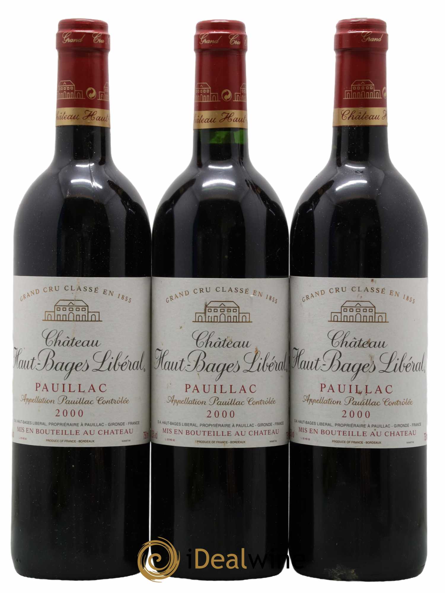 Château Haut Bages Libéral 5ème Grand Cru Classé 2000 - Lot de 3 bouteilles - 0