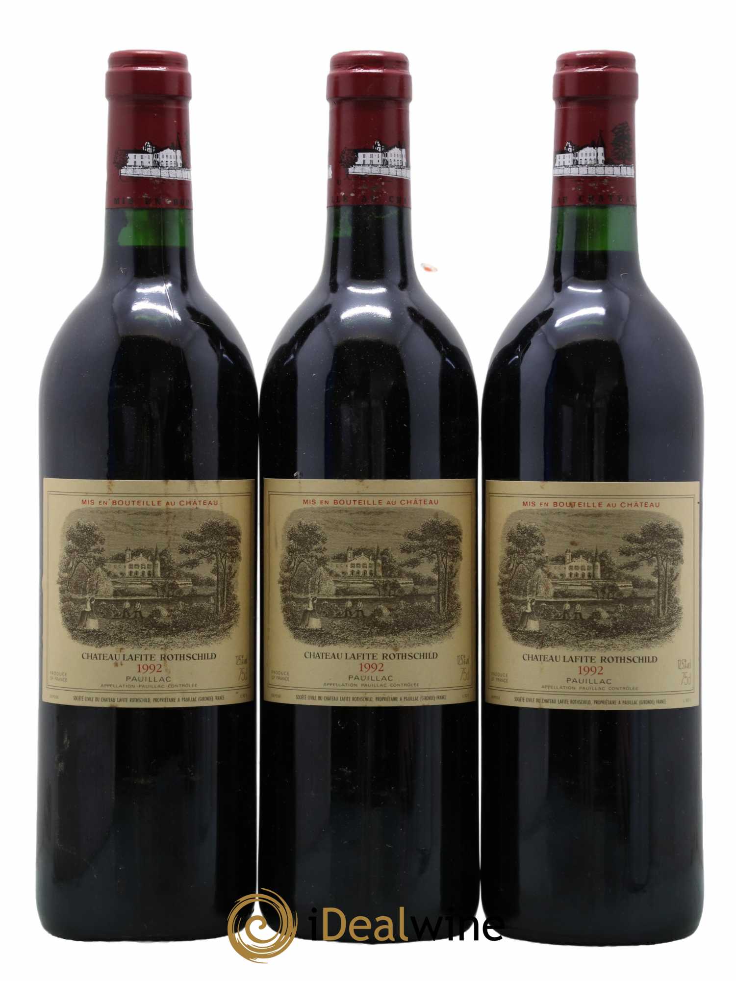 Château Lafite Rothschild 1er Grand Cru Classé 1992 - Lot de 3 bouteilles - 0