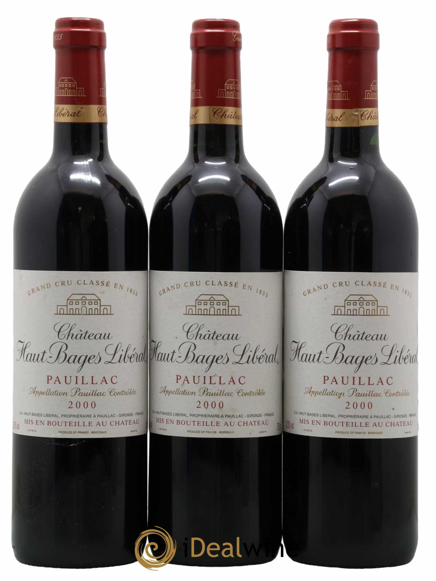 Château Haut Bages Libéral 5ème Grand Cru Classé 2000 - Lot de 3 bouteilles - 0