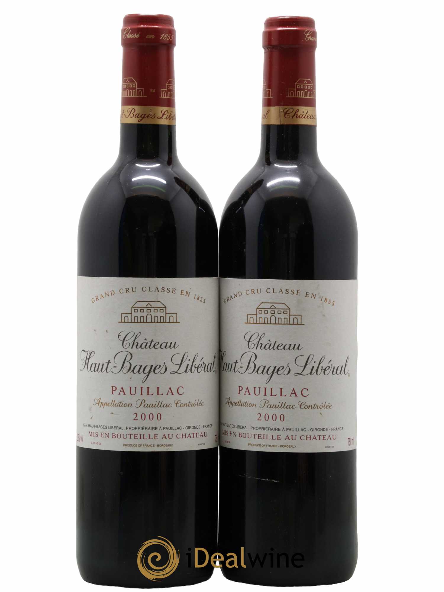 Château Haut Bages Libéral 5ème Grand Cru Classé 2000 - Lot de 2 bouteilles - 0