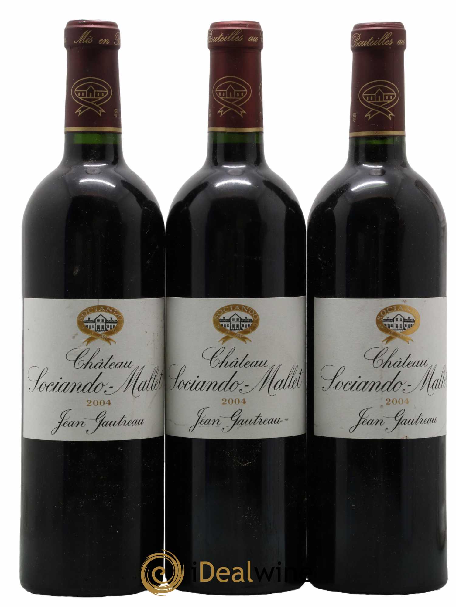 Château Sociando Mallet 2004 - Lot de 3 bouteilles - 0
