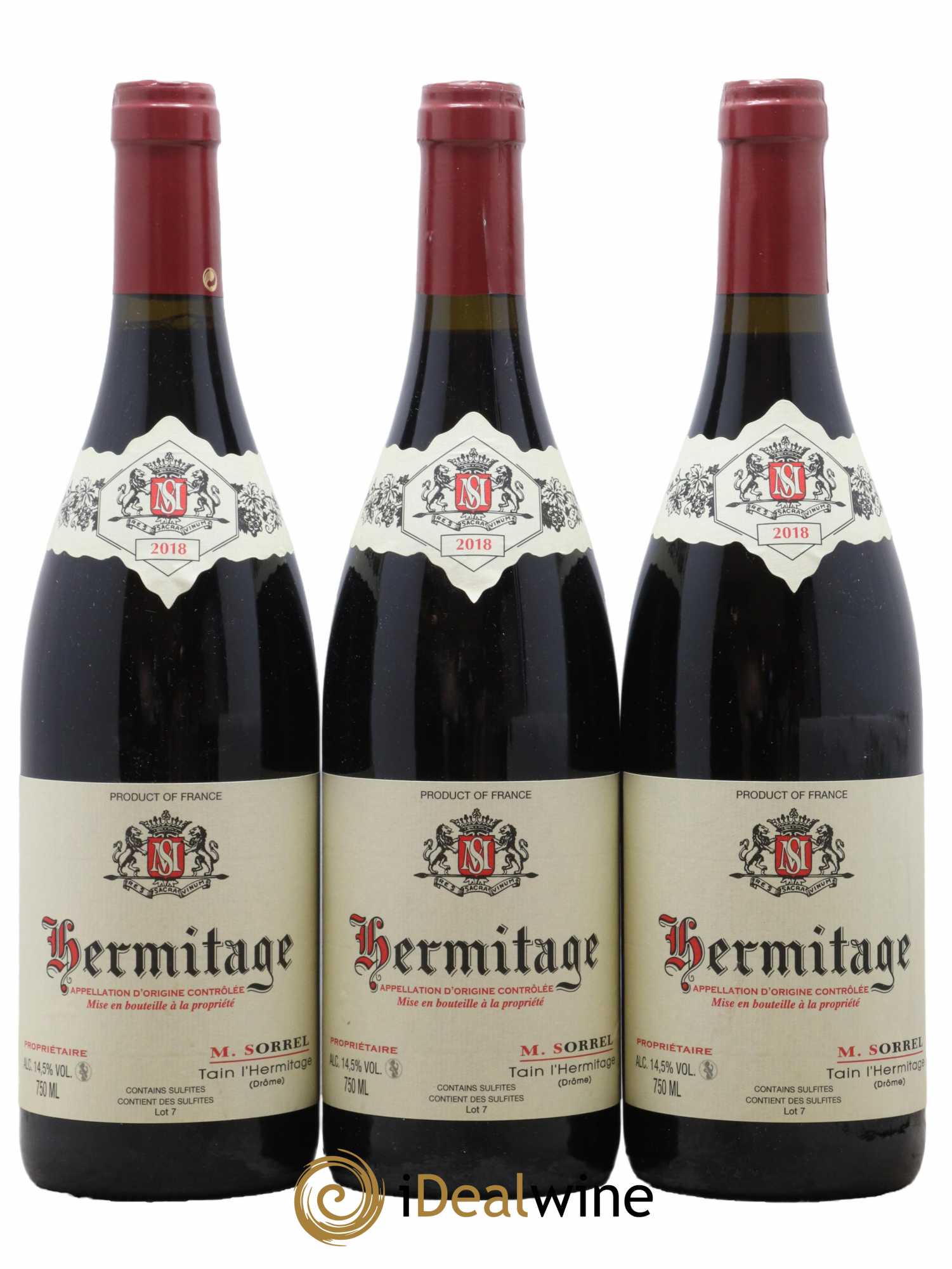 Hermitage Marc Sorrel 2018 - Lot de 3 bouteilles - 0