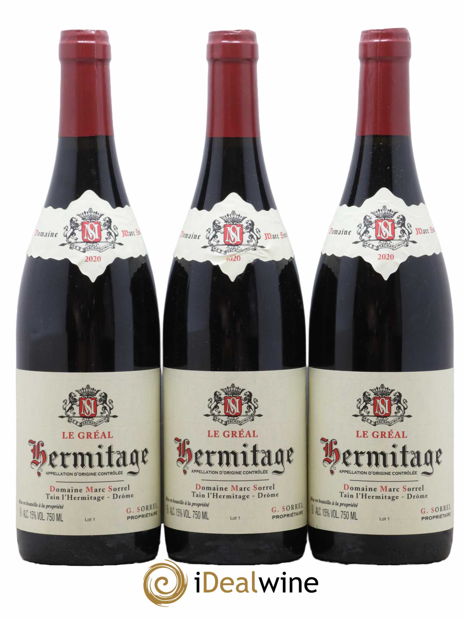 Hermitage Le Gréal Marc Sorrel 2020 - Lot de 3 bouteilles - 0