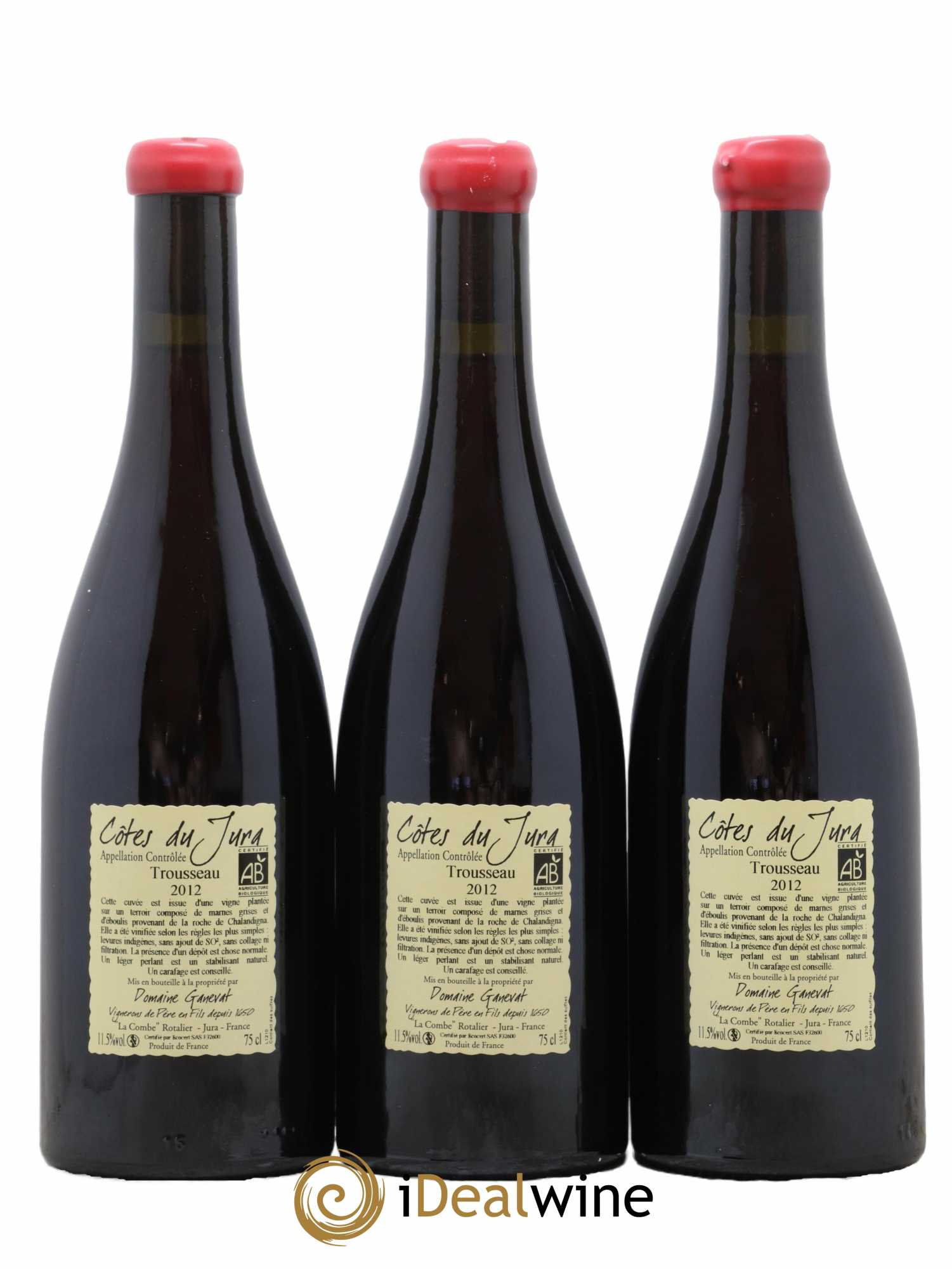 Côtes du Jura Plein Sud Jean-François Ganevat (Domaine) 2012 - Lot de 3 bouteilles - 1