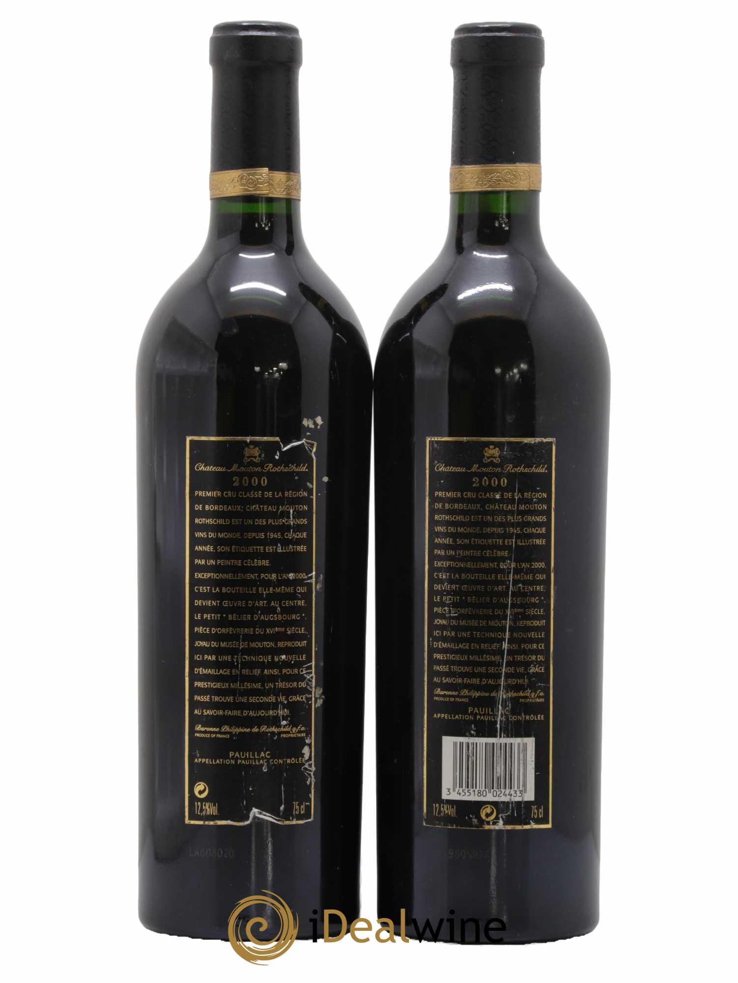 Château Mouton Rothschild 1er Grand Cru Classé 2000 - Lot de 2 bouteilles - 1