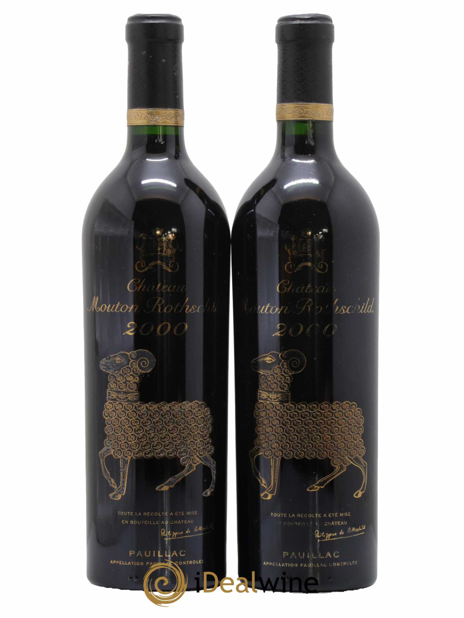 Château Mouton Rothschild 1er Grand Cru Classé 2000 - Lot de 2 bouteilles - 0