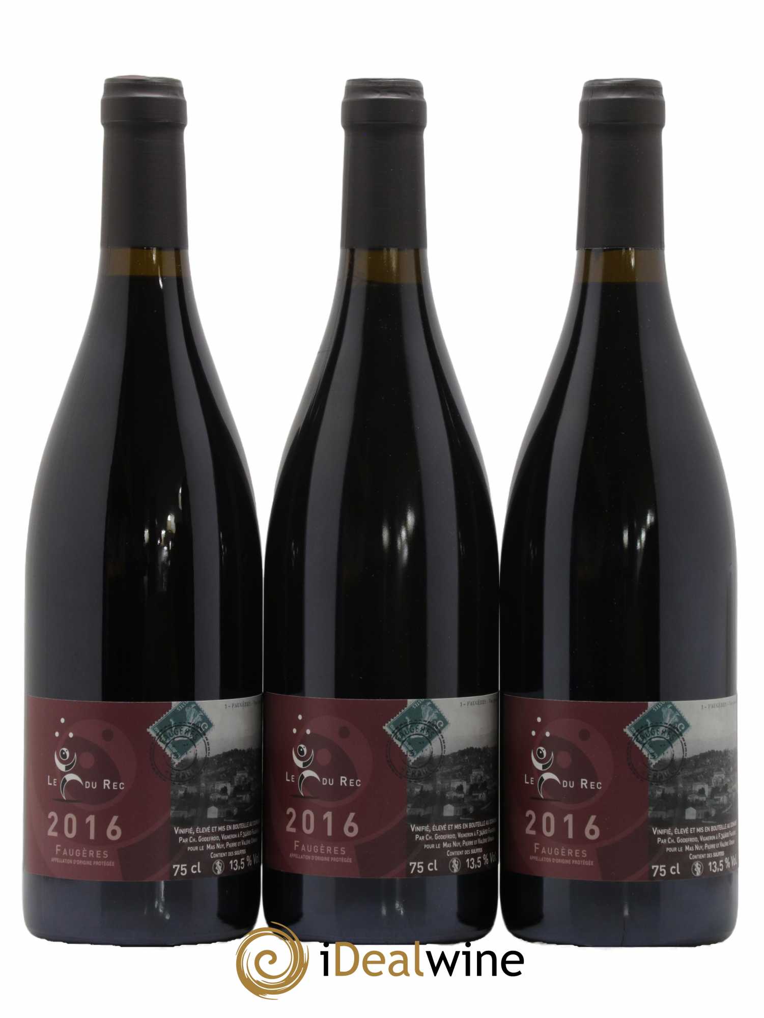 Faugères Le Fou du Rec Domaine Mas Nuy 2016 - Lotto di 6 bottiglie - 1