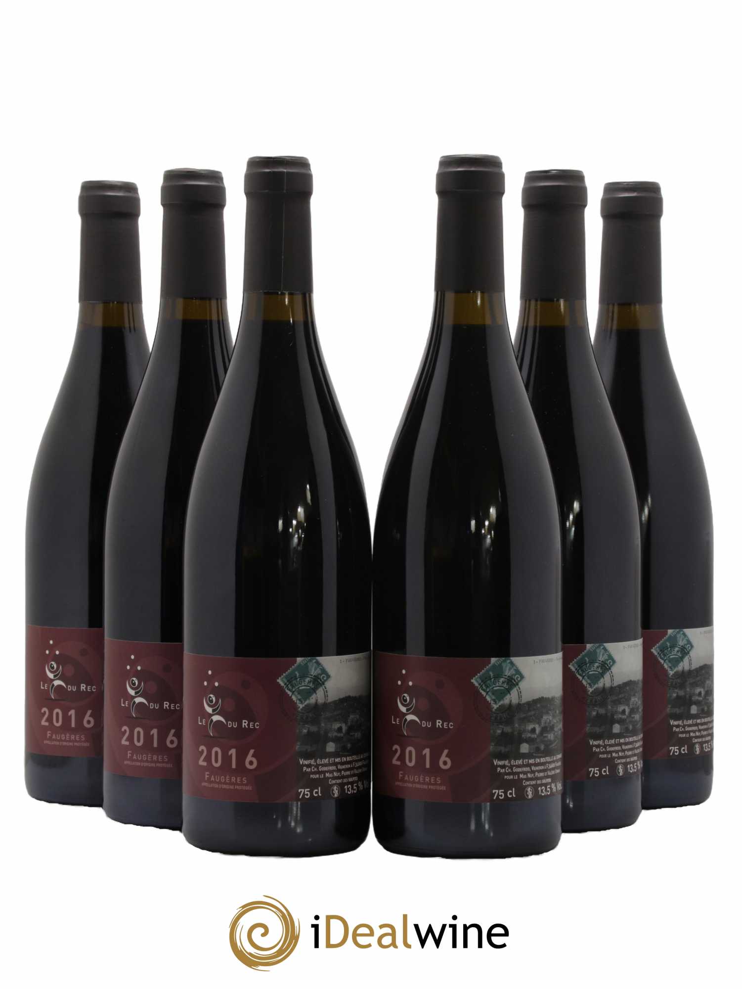 Faugères Le Fou du Rec Domaine Mas Nuy 2016 - Lotto di 6 bottiglie - 0