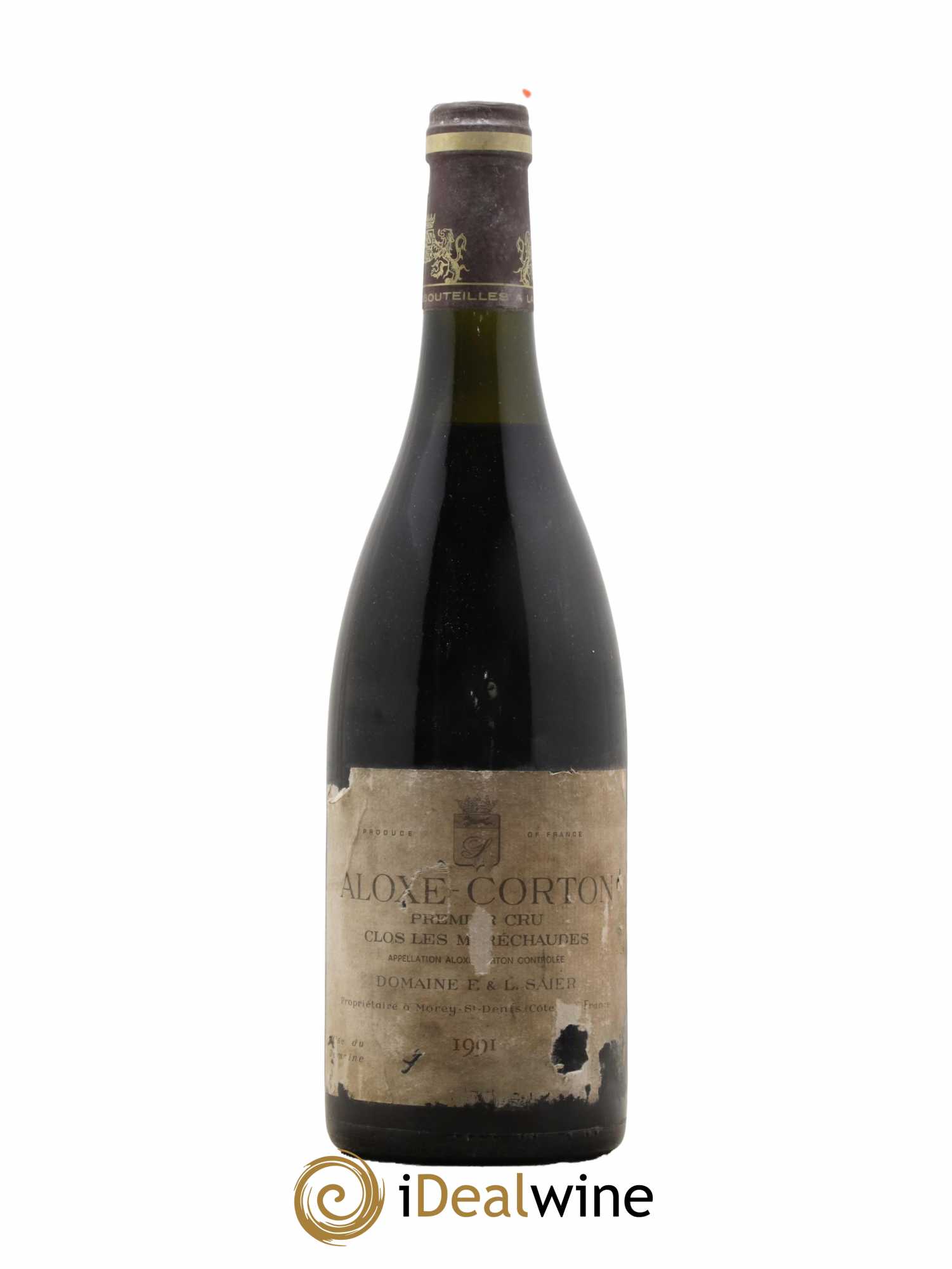 Aloxe-Corton 1er Cru Clos Des Marechaudes Domaine F & L Saier 1991 - Lot de 1 bouteille - 0